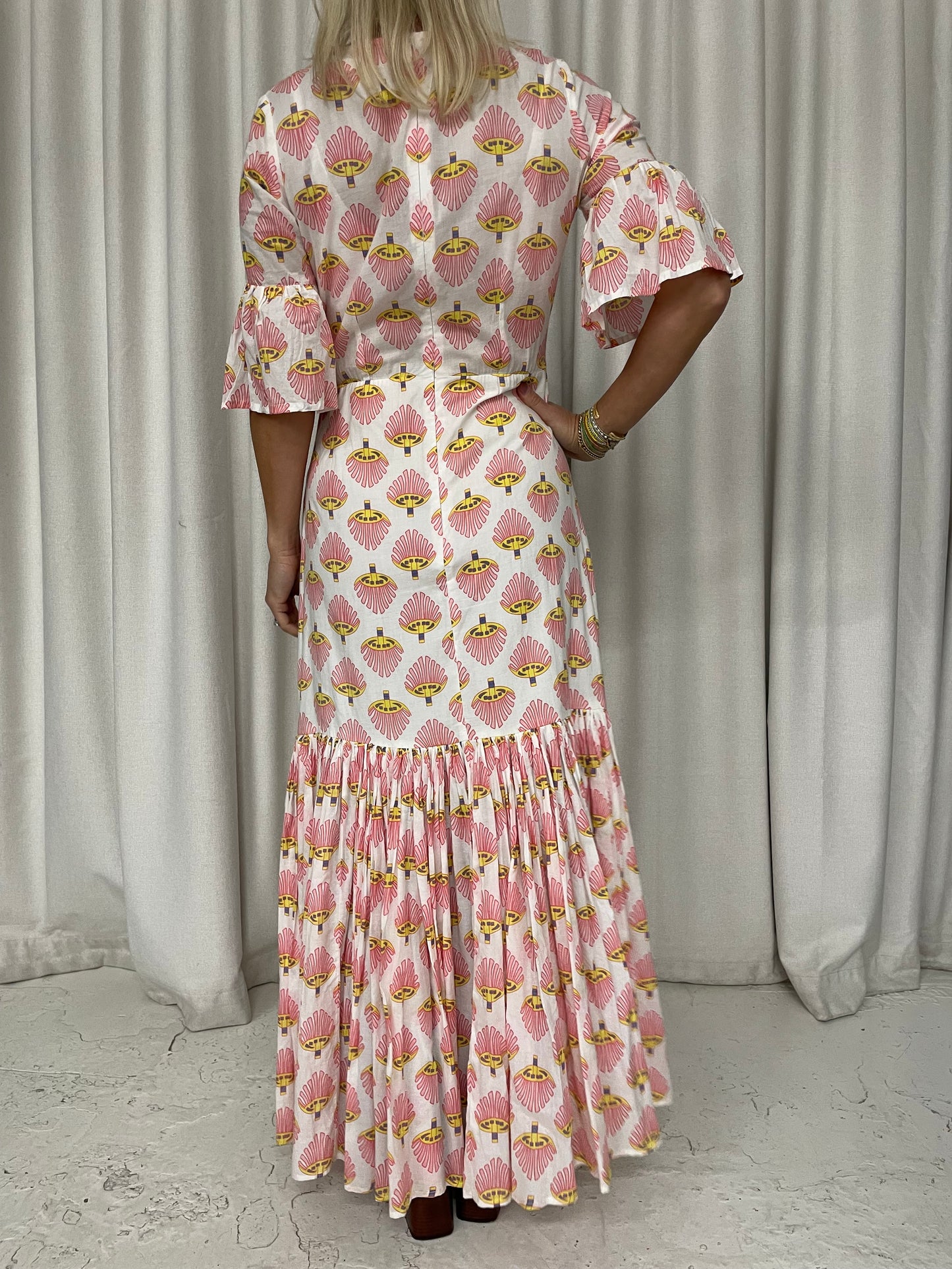 Wiggy Kit cotton fitted bodice maxi dress XS or 6-8