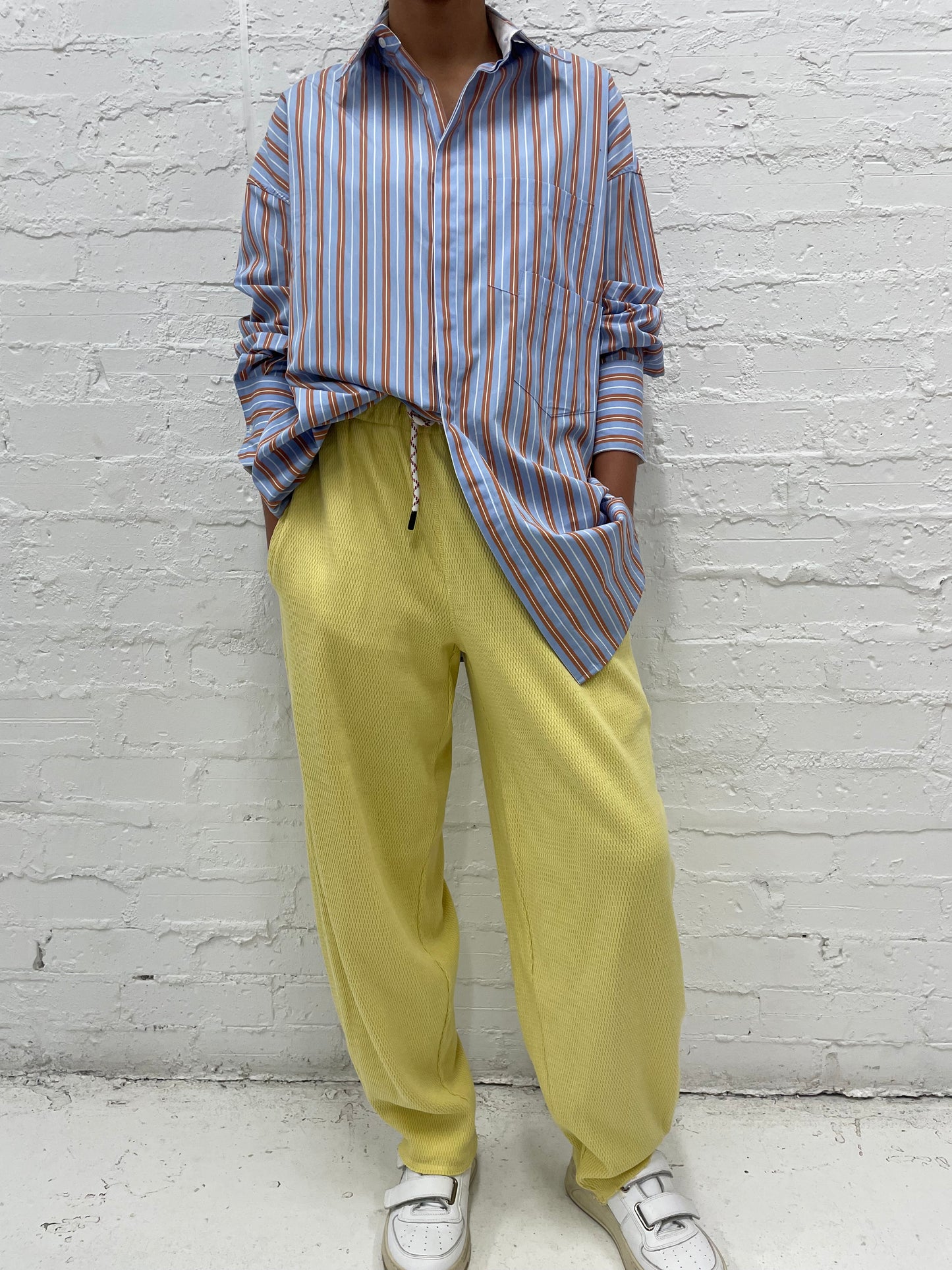 Bassike striped cotton oversized shirt sz 1