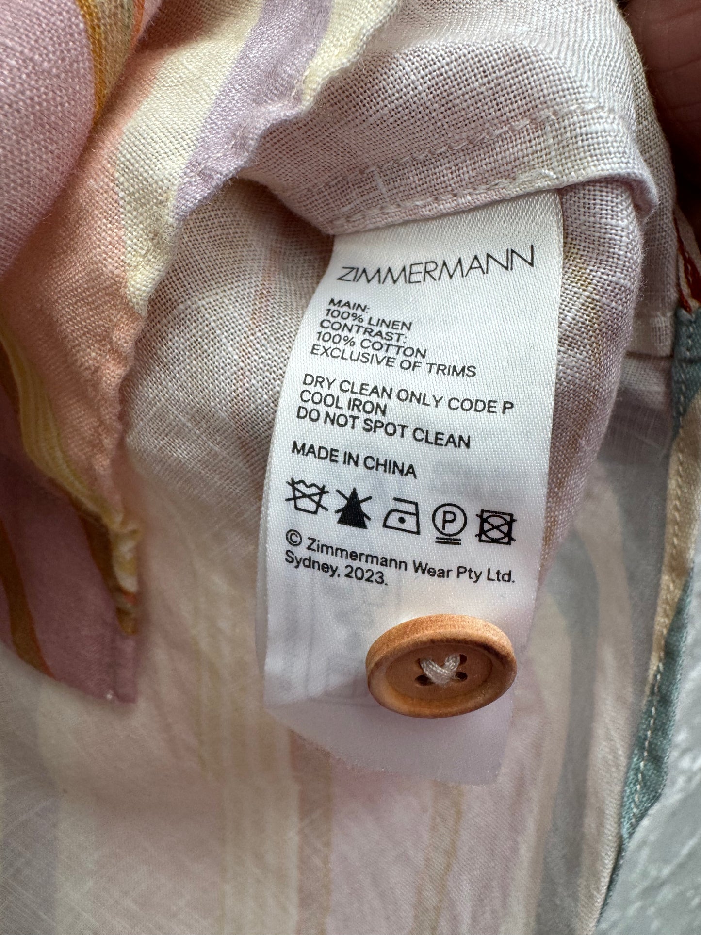Zimmermann Halliday striped linen shirt size 0