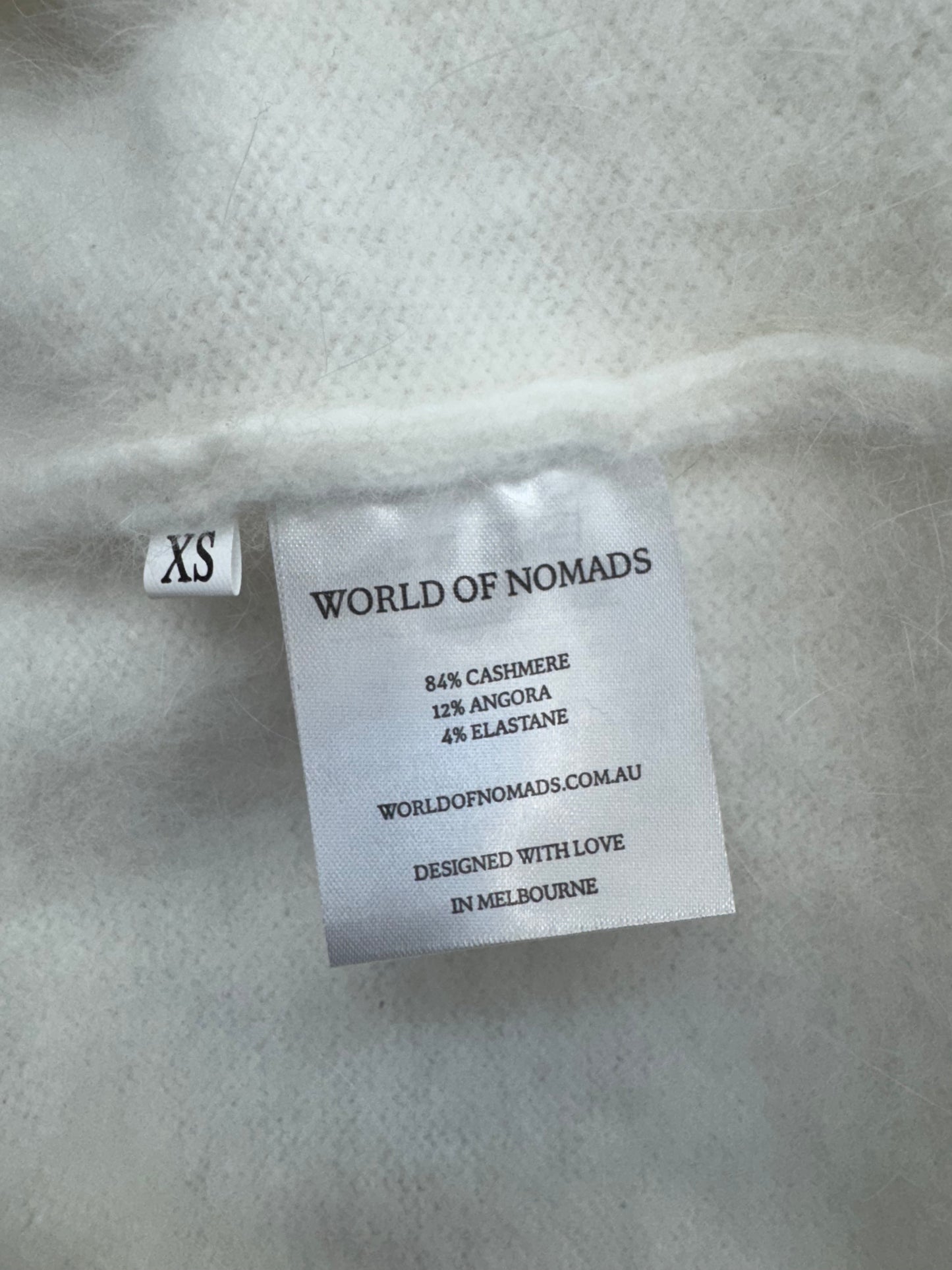 White World of Nomads cashmere angora cardigan XS