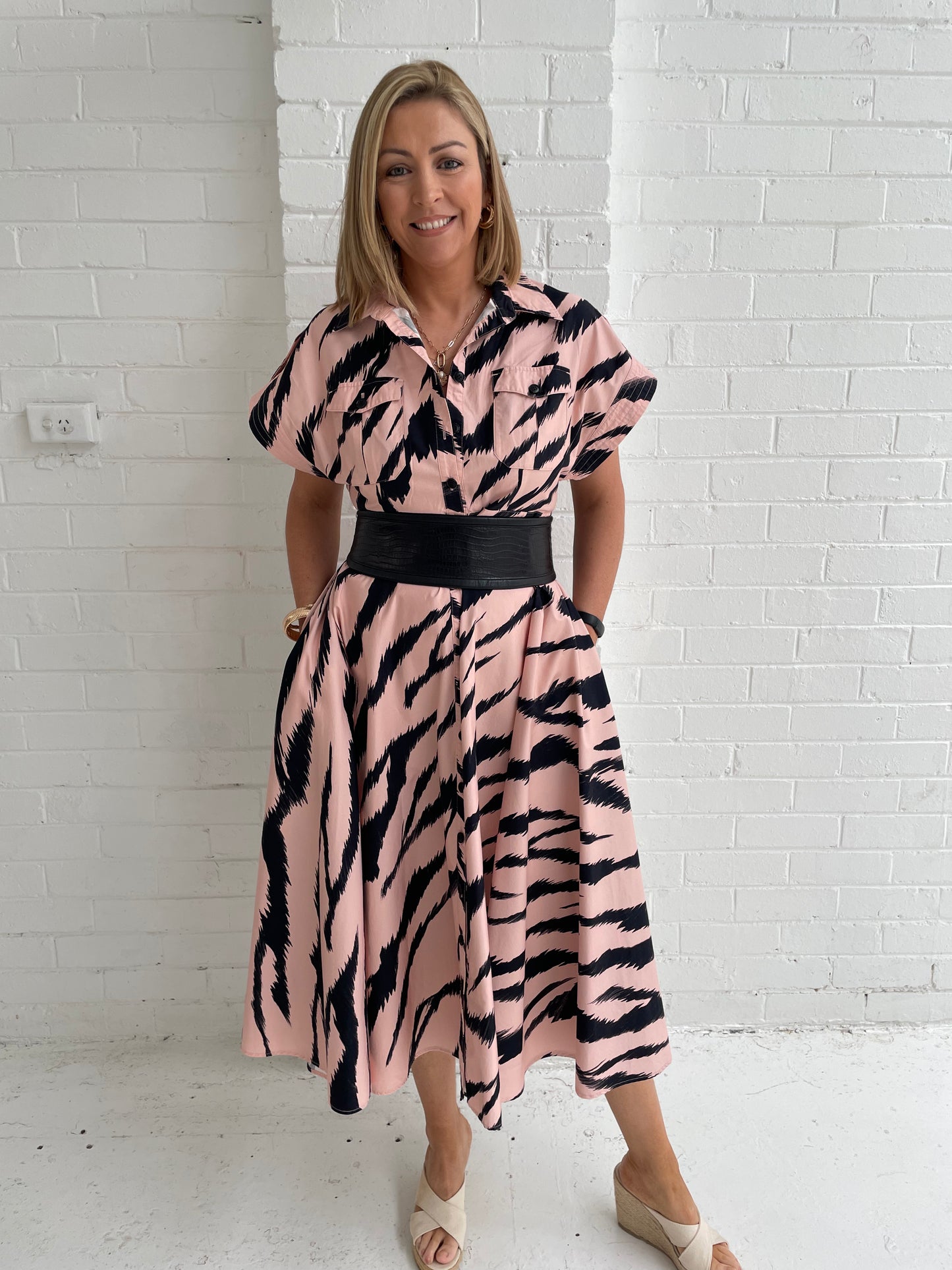 Leo Lin cotton shirt dress sz 16