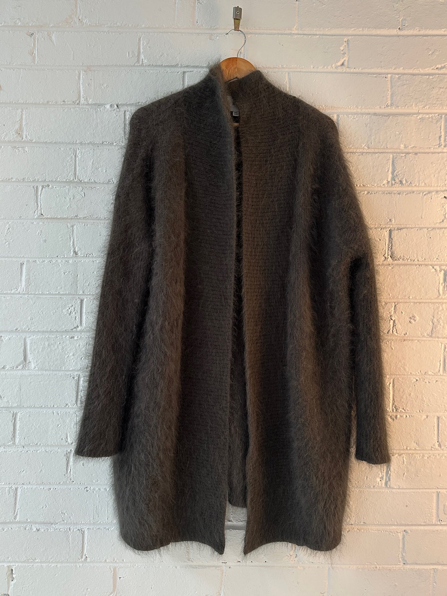 FWRD angora blend olive long cardigan one size