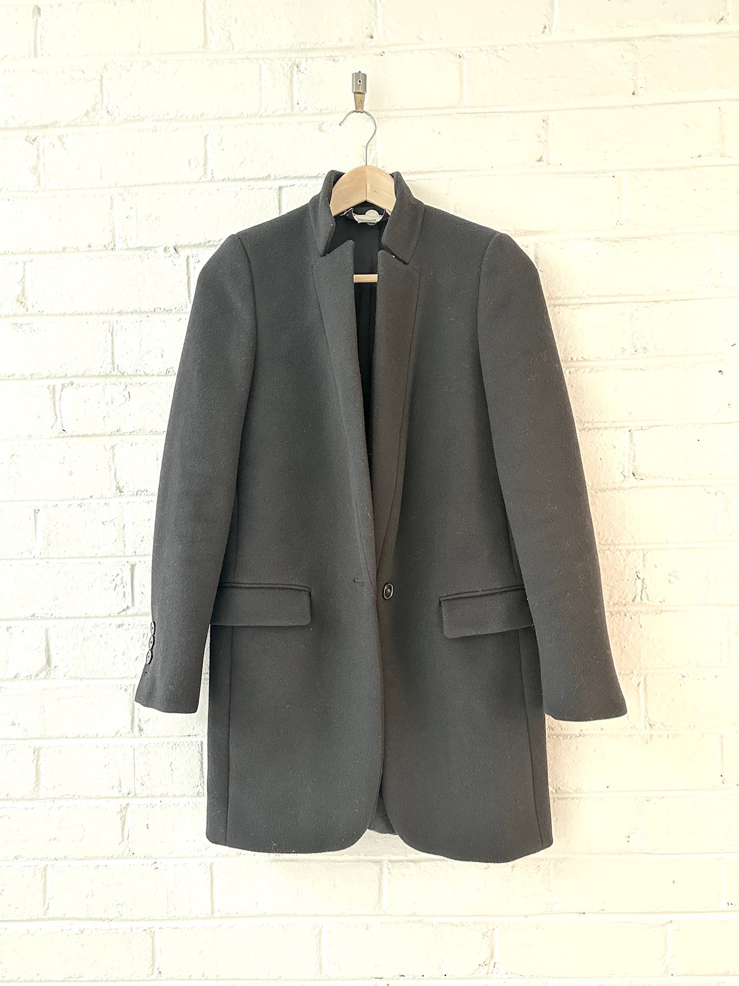 Stella McCartney black wool structured coat sz 36 (8-10)