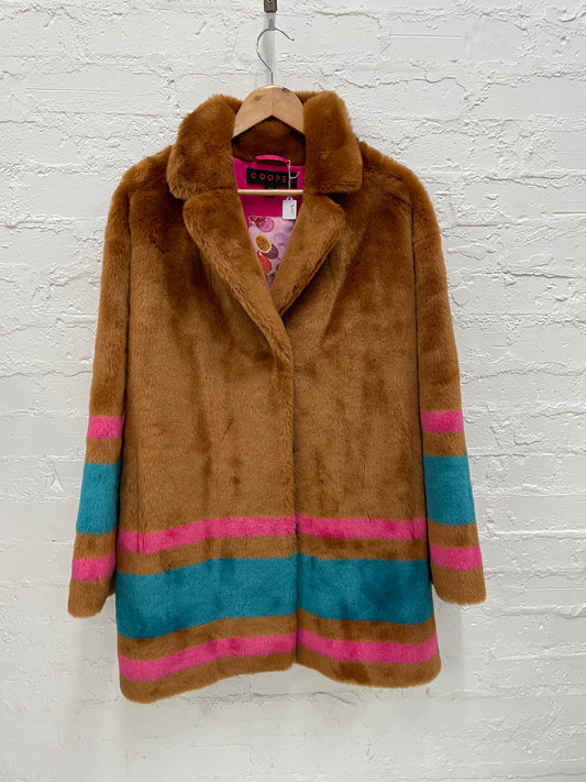 Cooper Trelise Cooper faux fur coat sz 10