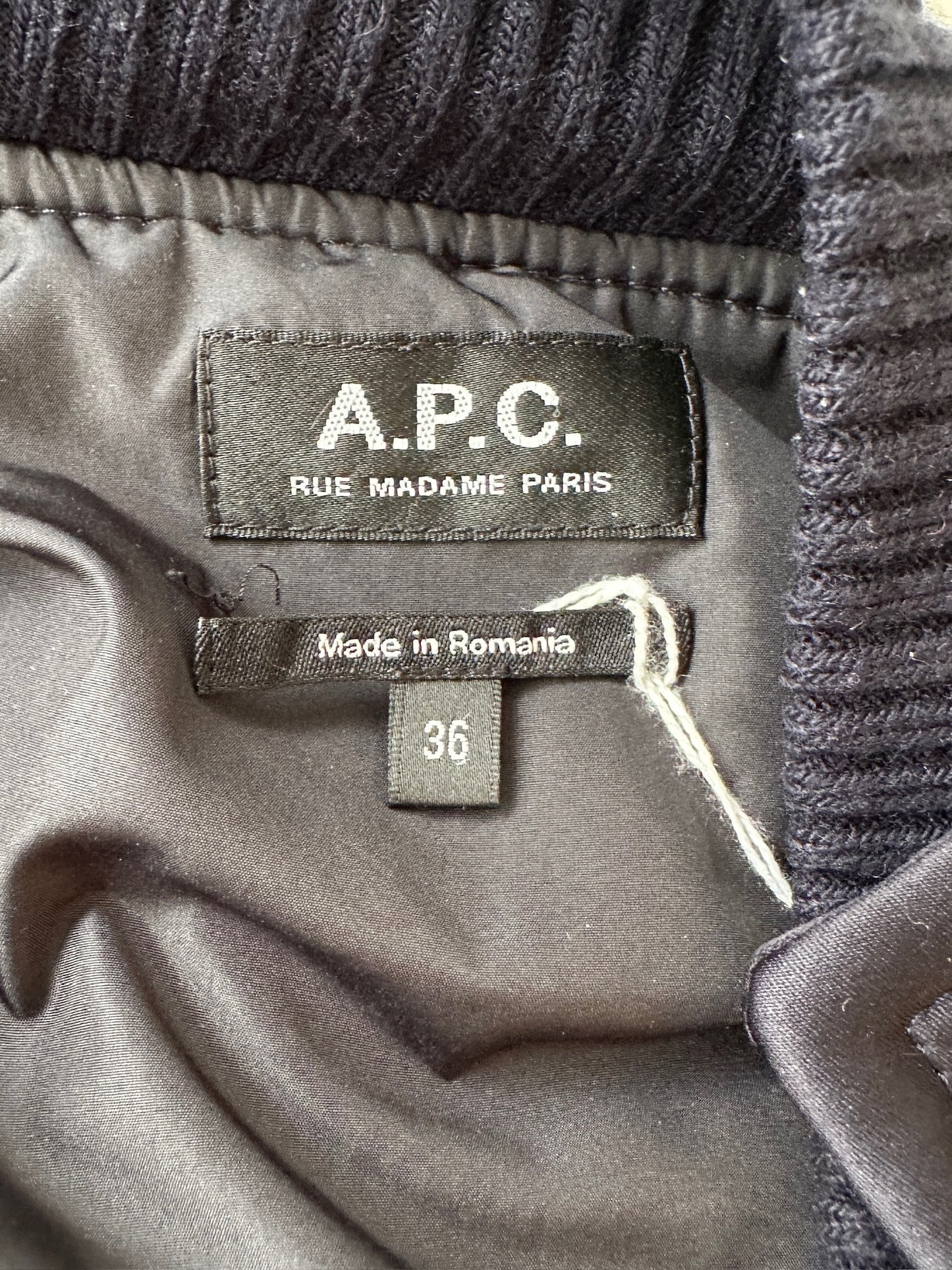 APC navy puffer jacket with hood Sz 36 (8-12)