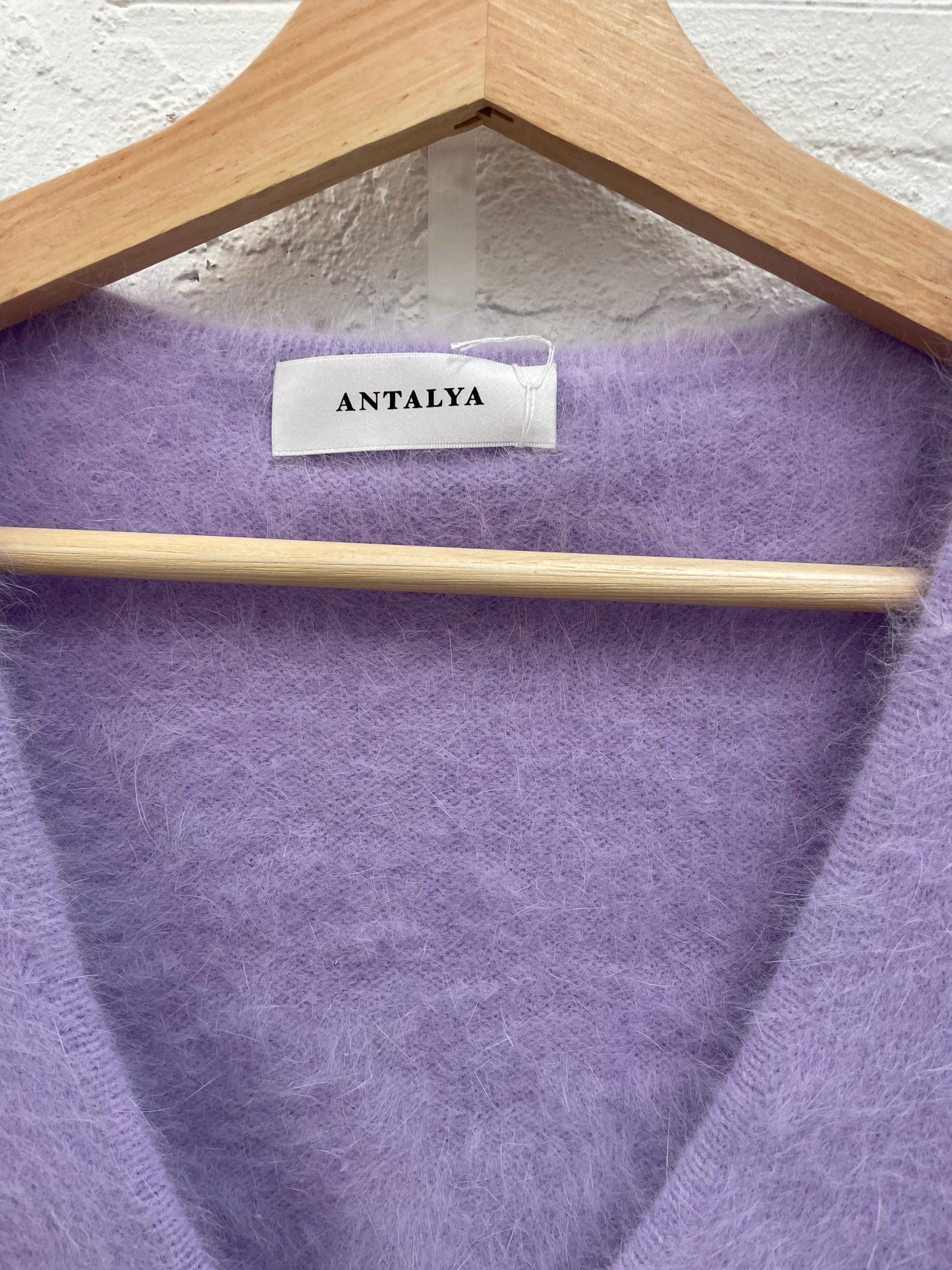 Antalya angora lilac cropped knit Sz M