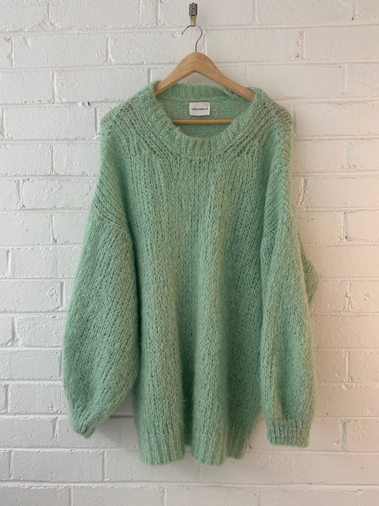 American Dreams alpaca wool blend knit jumper in mint One size