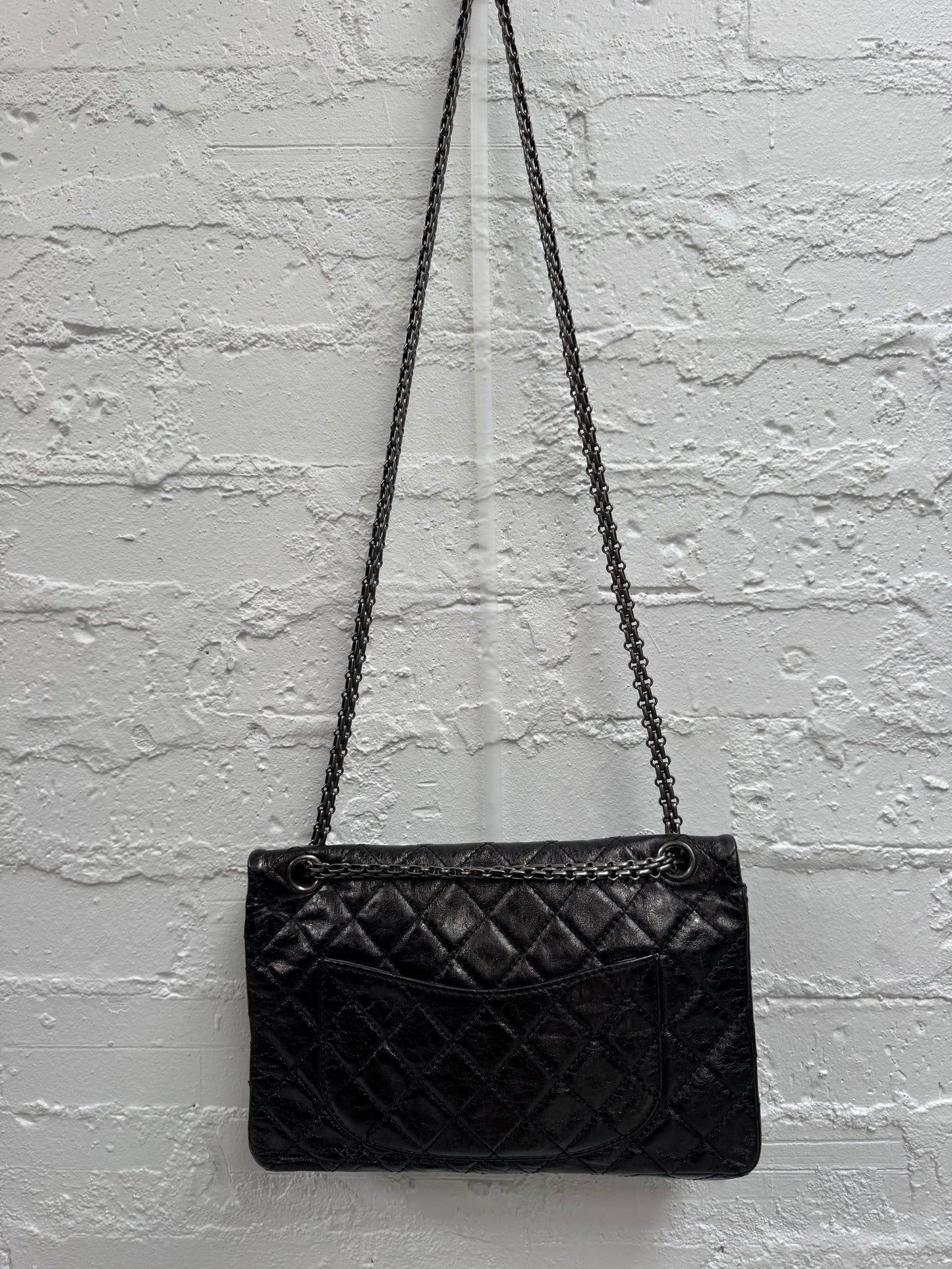 Chanel aged calf skin flap bag