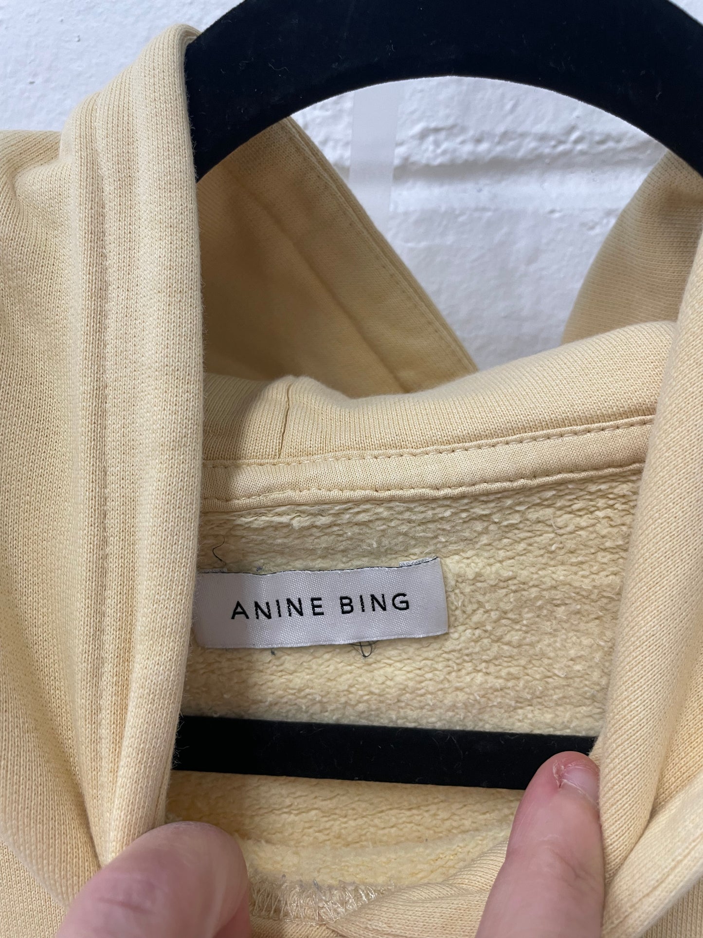 Anine Bing oversized cotton slouchy Hoodie in butter lemon colour size medium