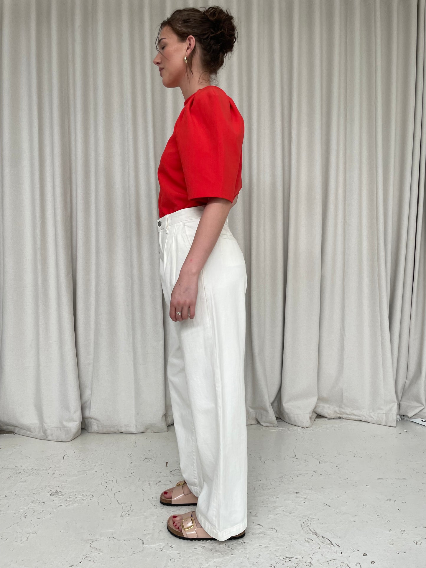 Madewell white wide leg casual trousers Sz 10 AU best