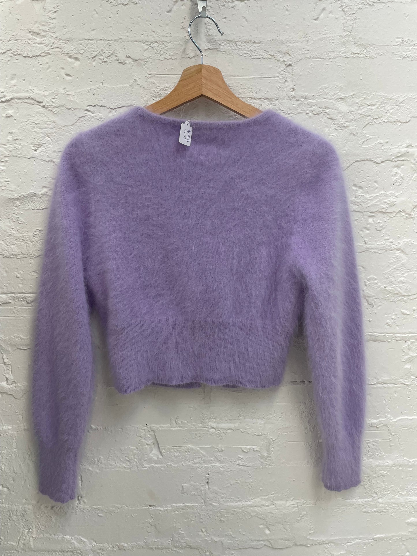 Antalya angora lilac cropped knit Sz M