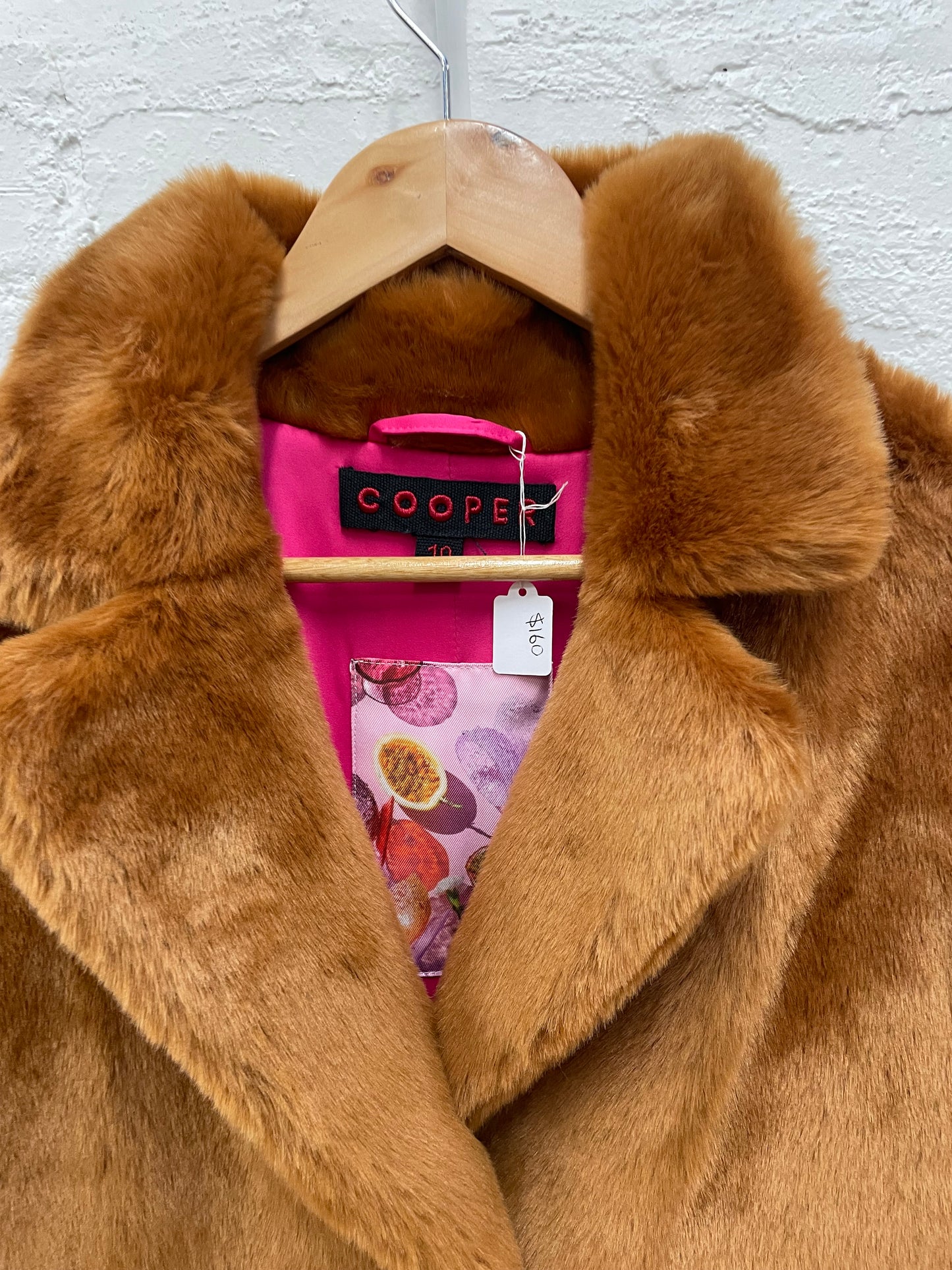 Cooper Trelise Cooper faux fur coat sz 10