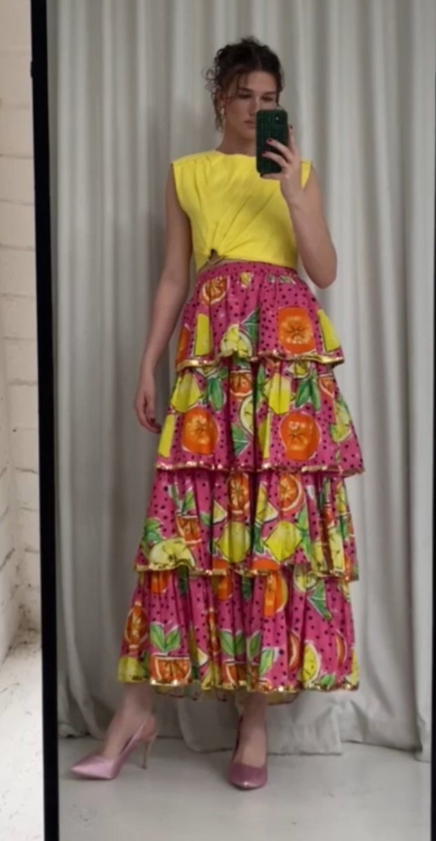 Bonita Collective fruity tiered cotton sequinned 12