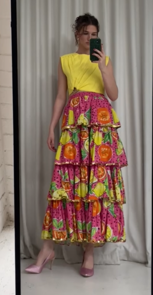 Bonita Collective fruity tiered cotton sequinned 12