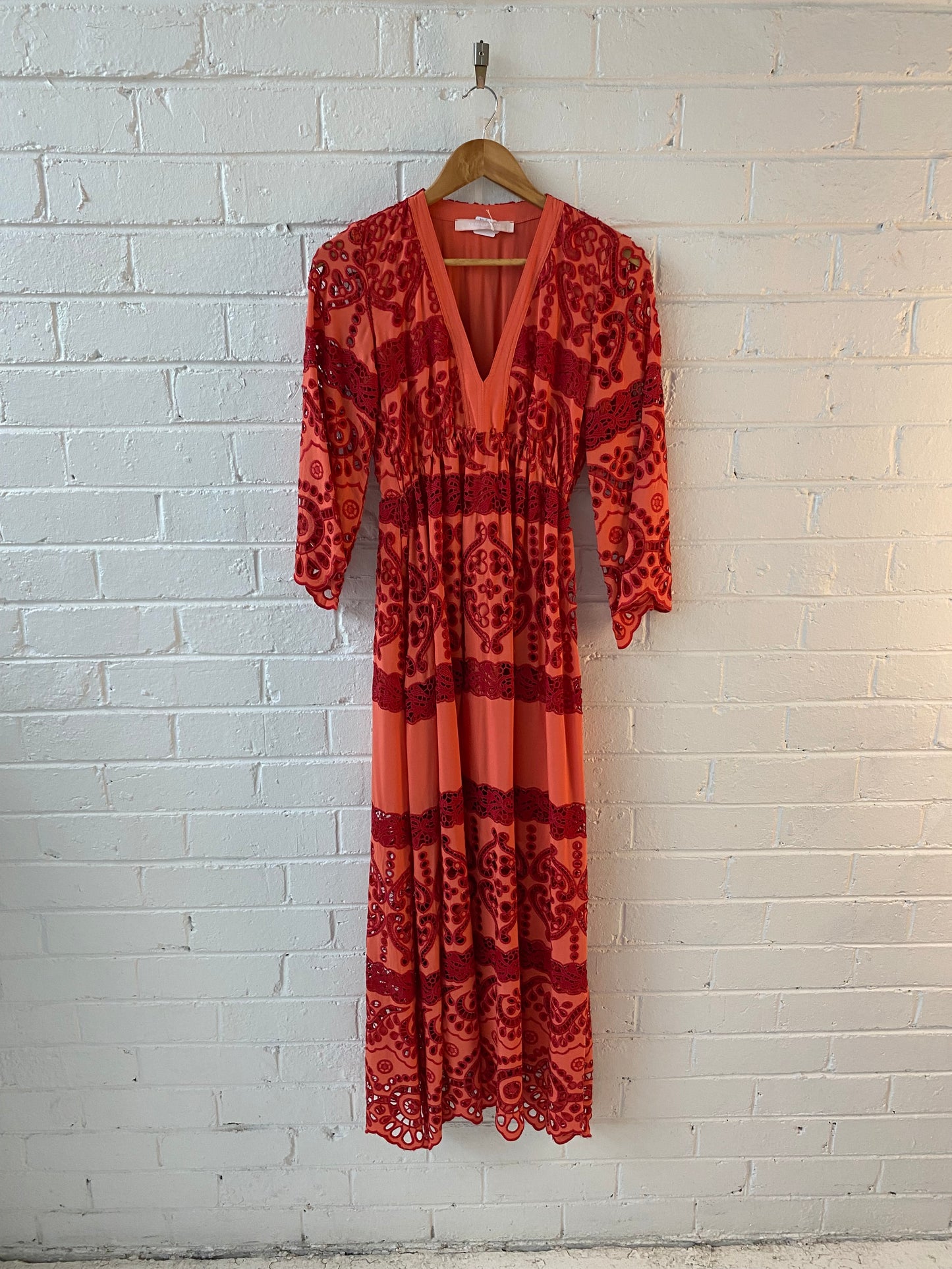 Valerie Khalfon Paris broidery midi dress estimate size S