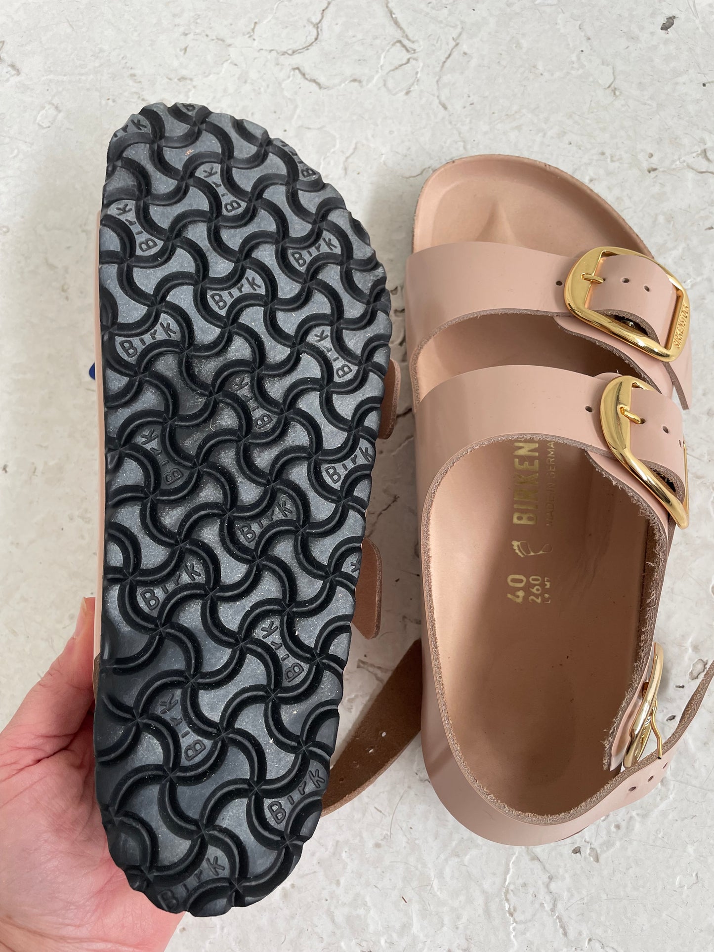 Birkenstock slip on buckle sandals in nude 40 brand new!