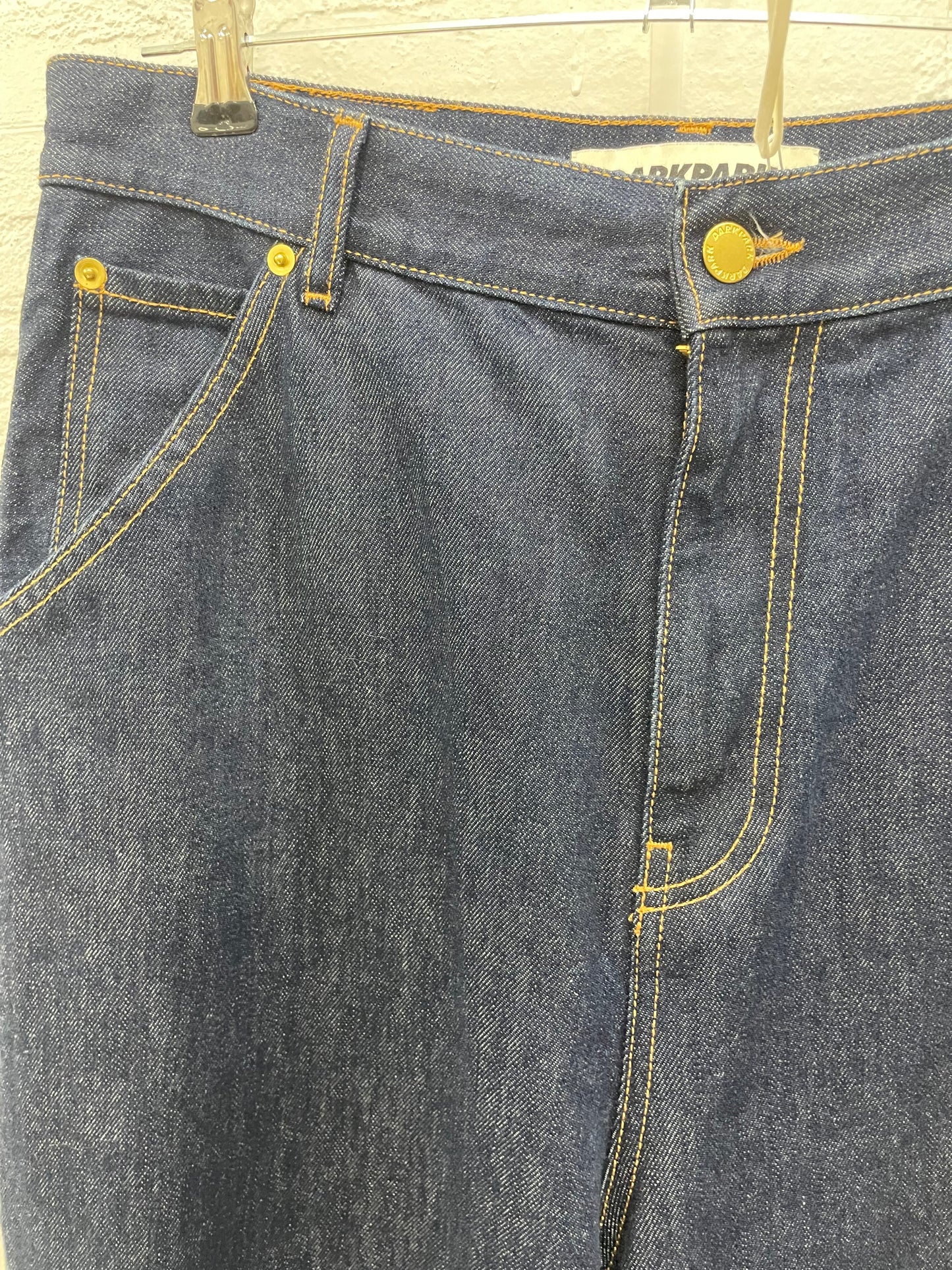 Dark Park Lisa loose for Carpenter jeans with chain detail in dark blue 28 new