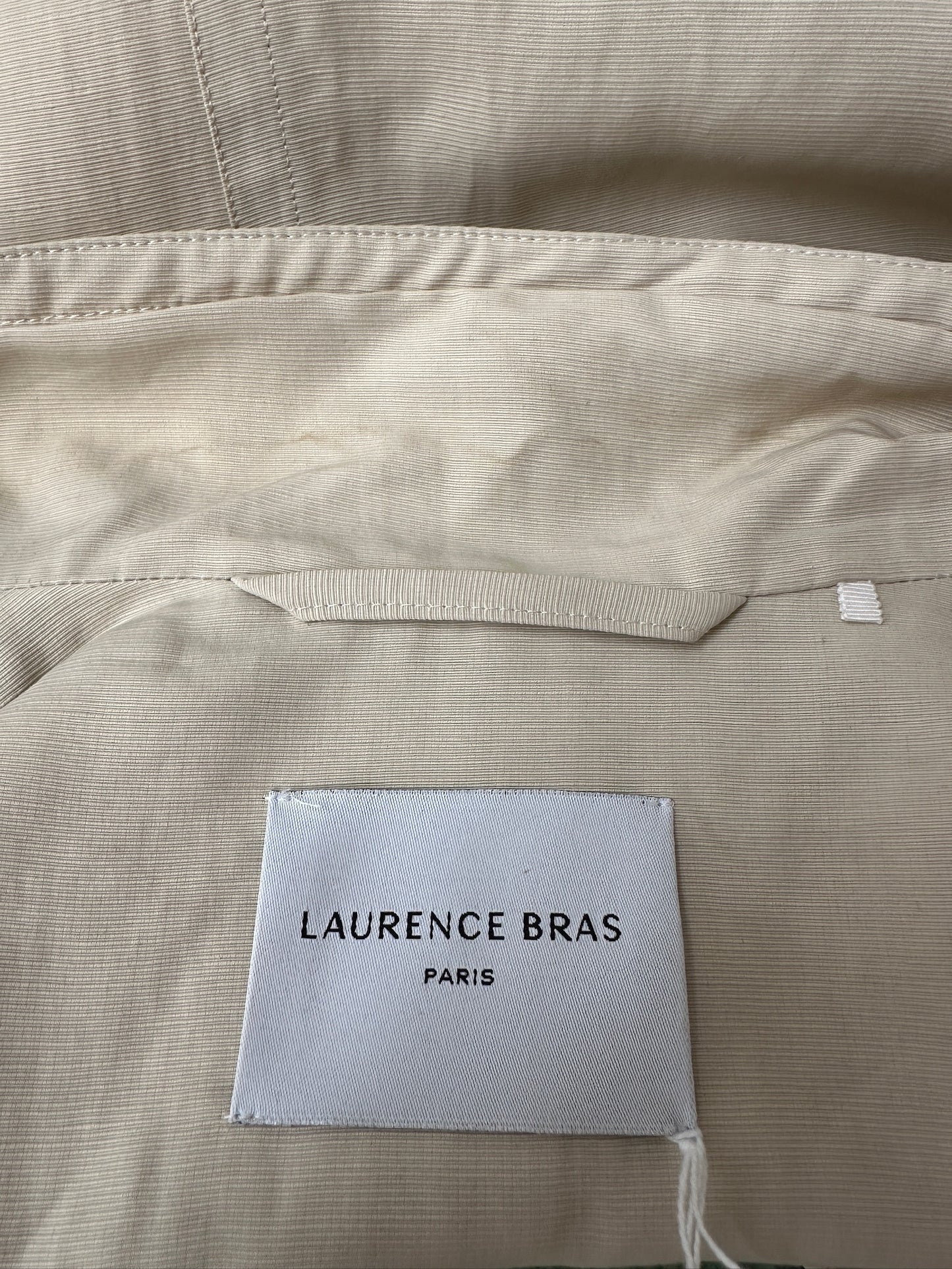 Laurence Bras drill fabric trench in oatmeal Sz 2