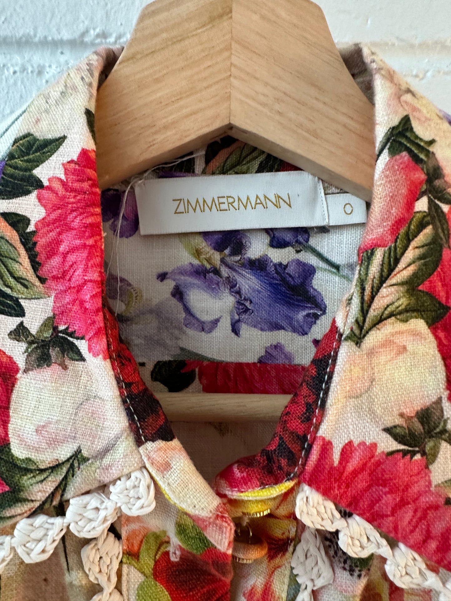 Zimmermann Wonderland Floral Shirt Dress Size 0