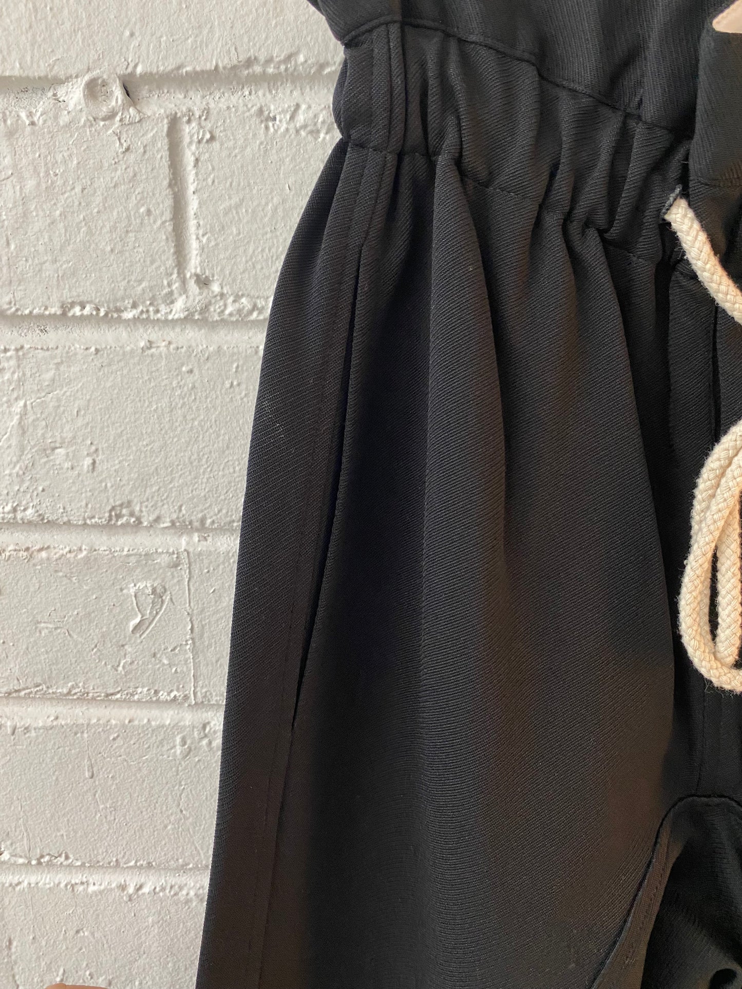 Bassike viscose blend paper bag black pants size 0