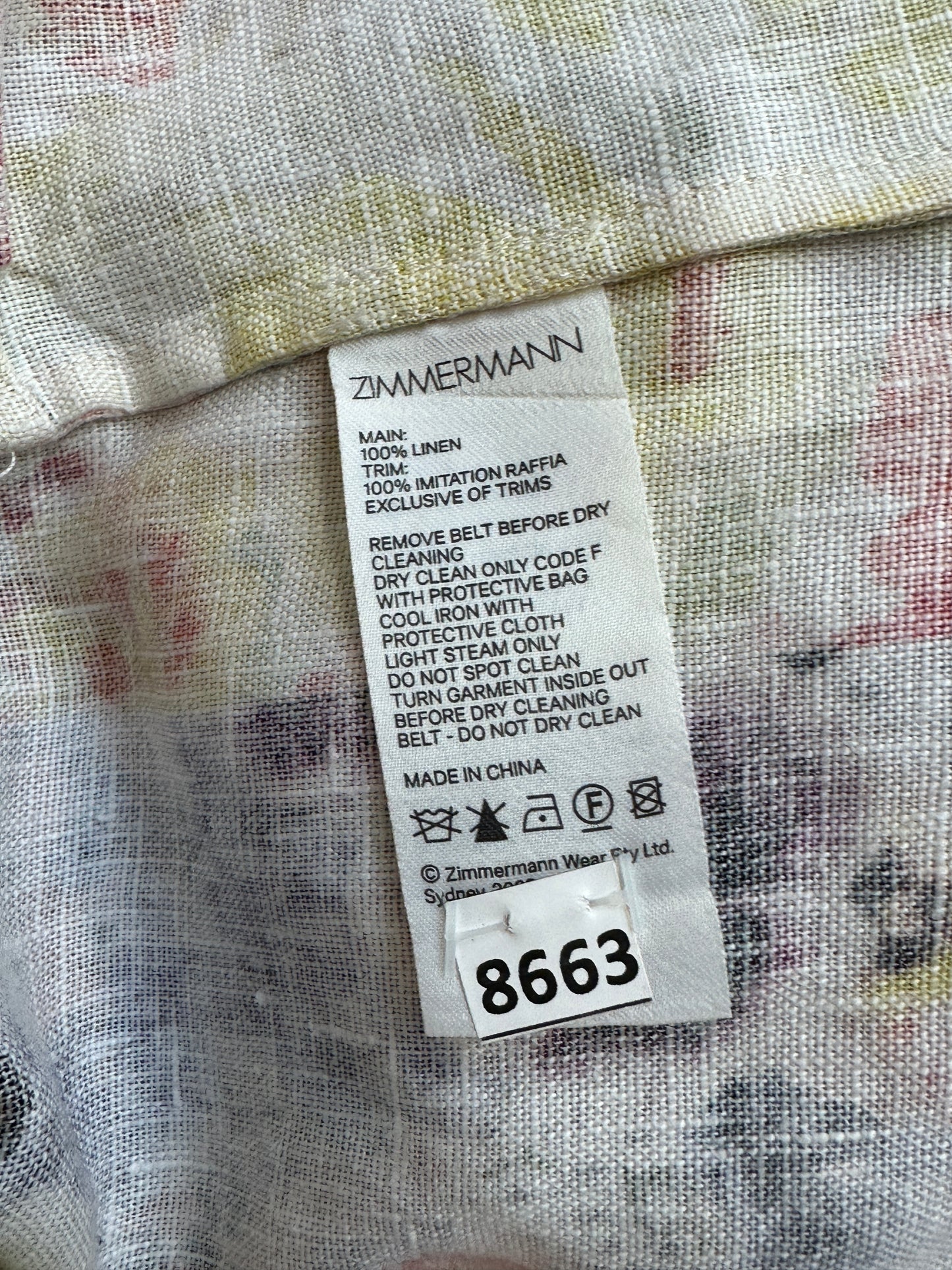 Zimmermann Wonderland Floral Shirt Dress Size 0