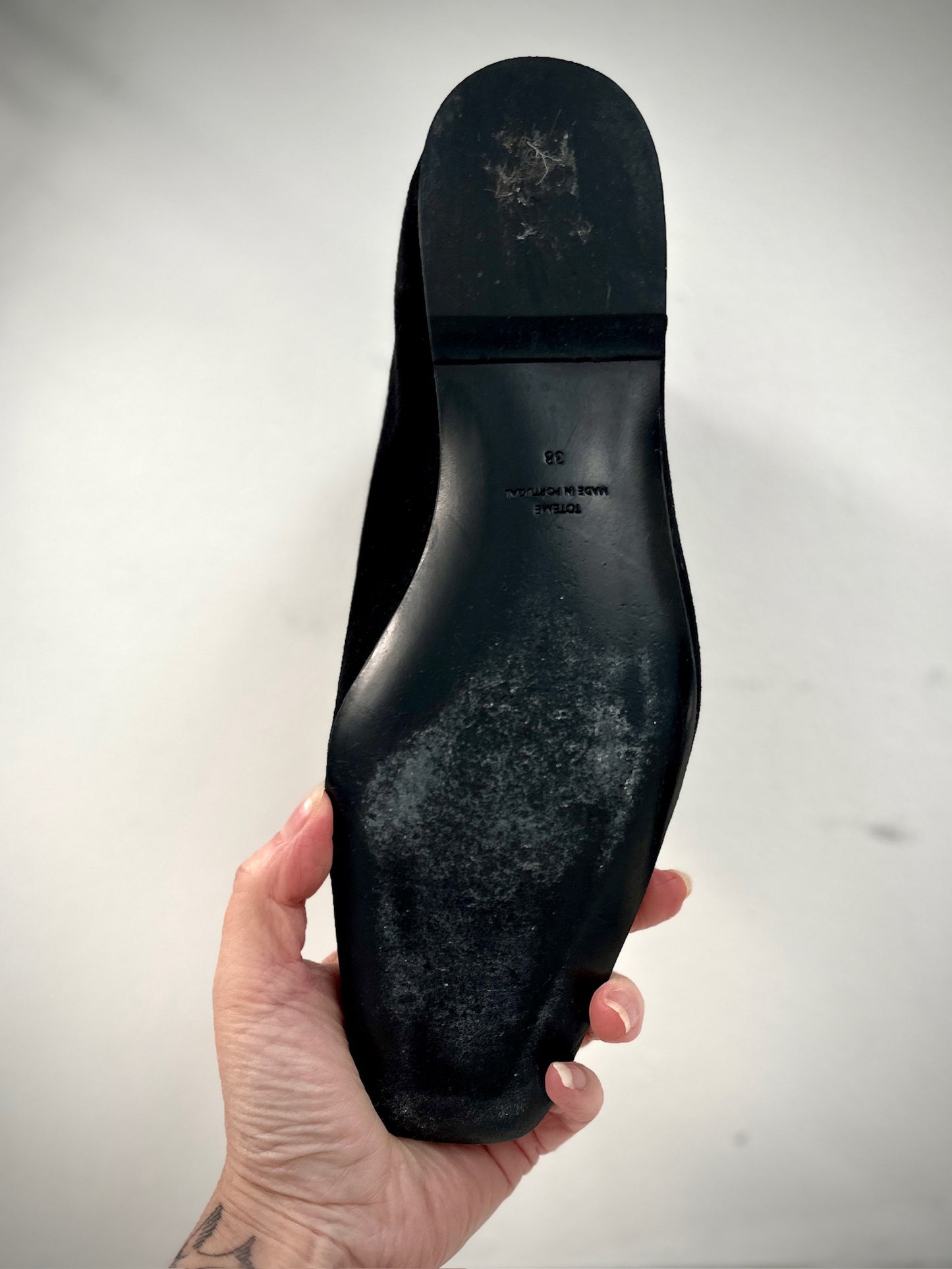 Toteme black suede loafers Sz 38