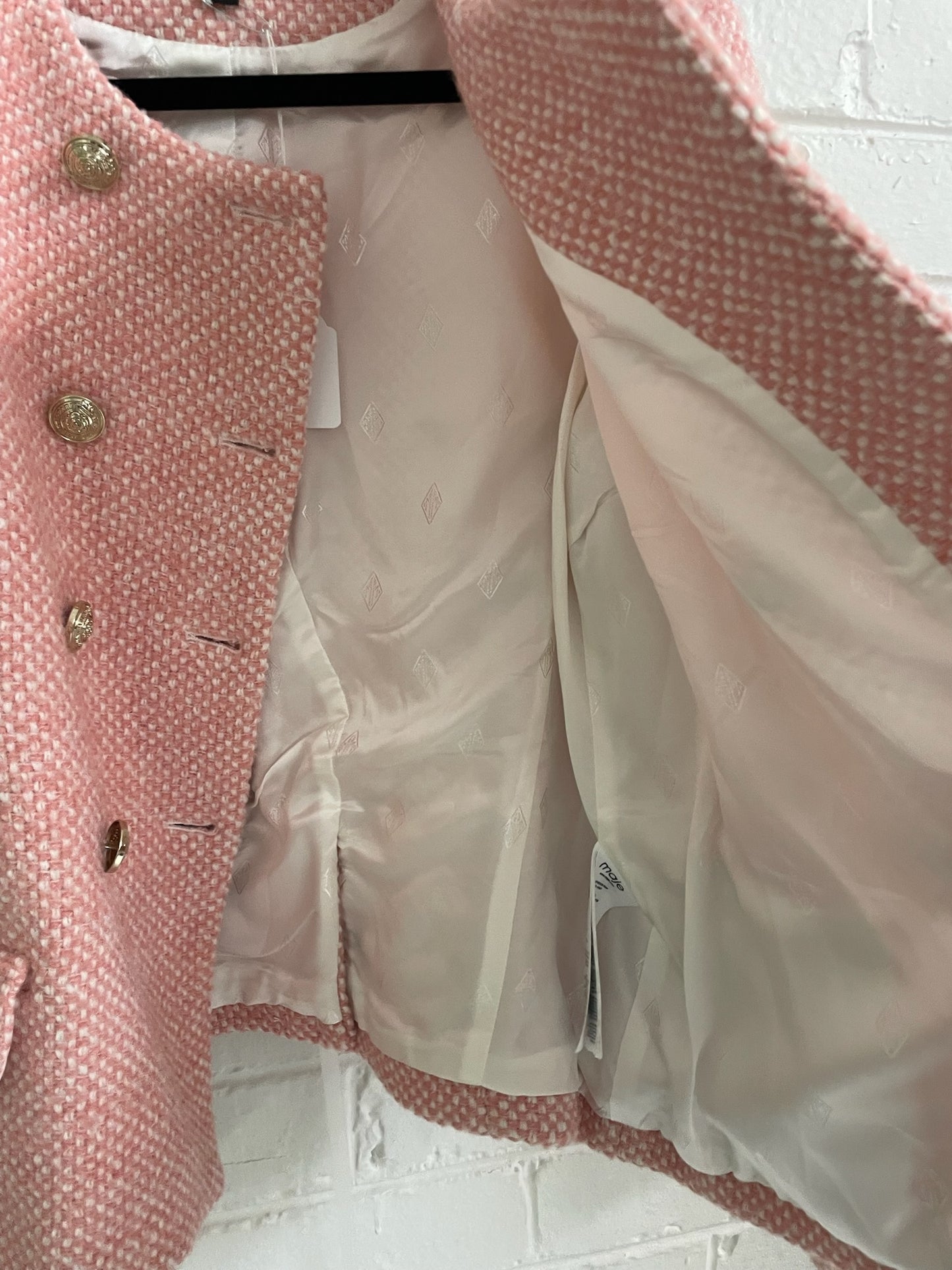 Maje pink and ecru mottled tweed jacket
Sz 40