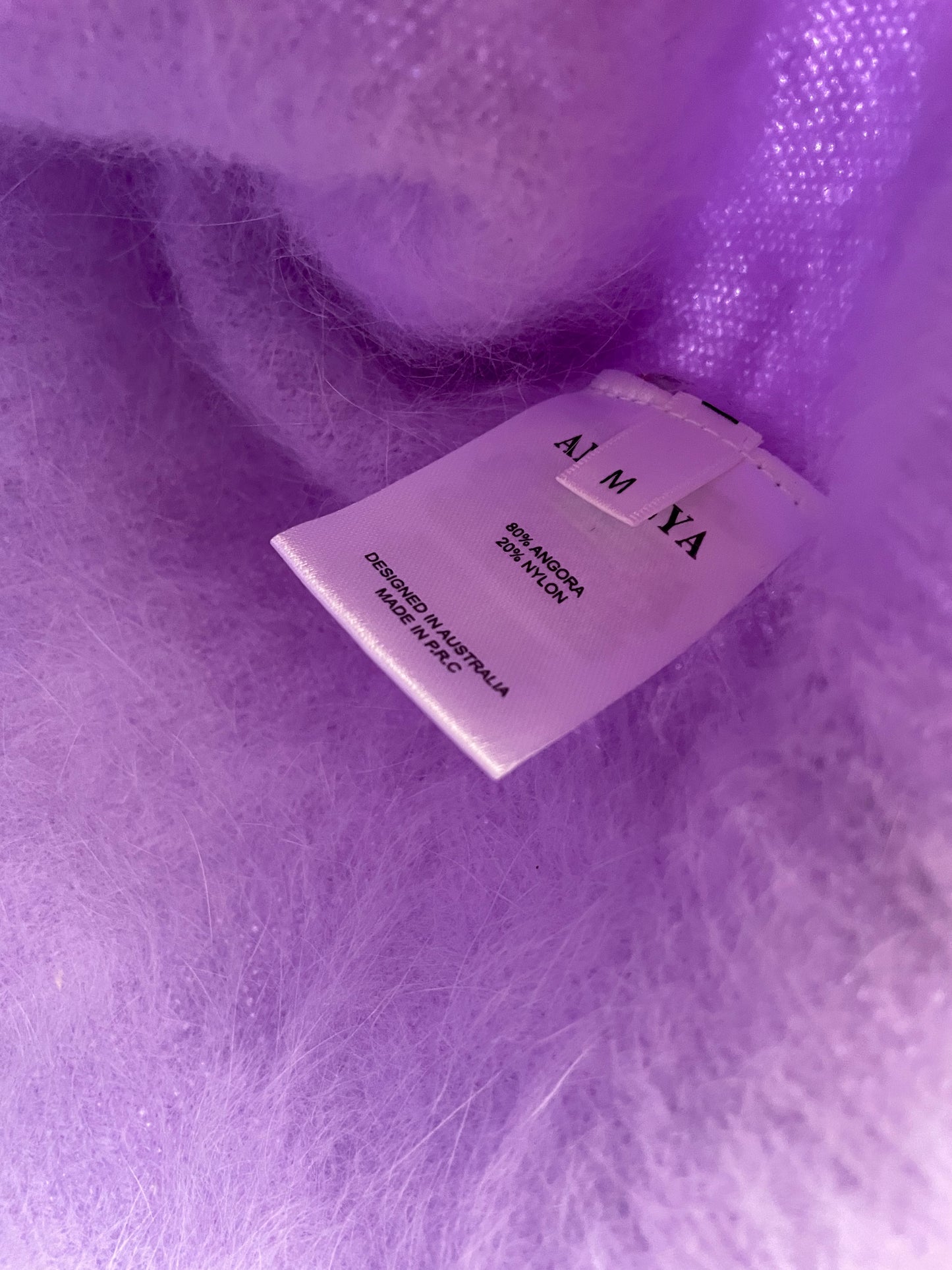 Antalya angora lilac cropped knit Sz M