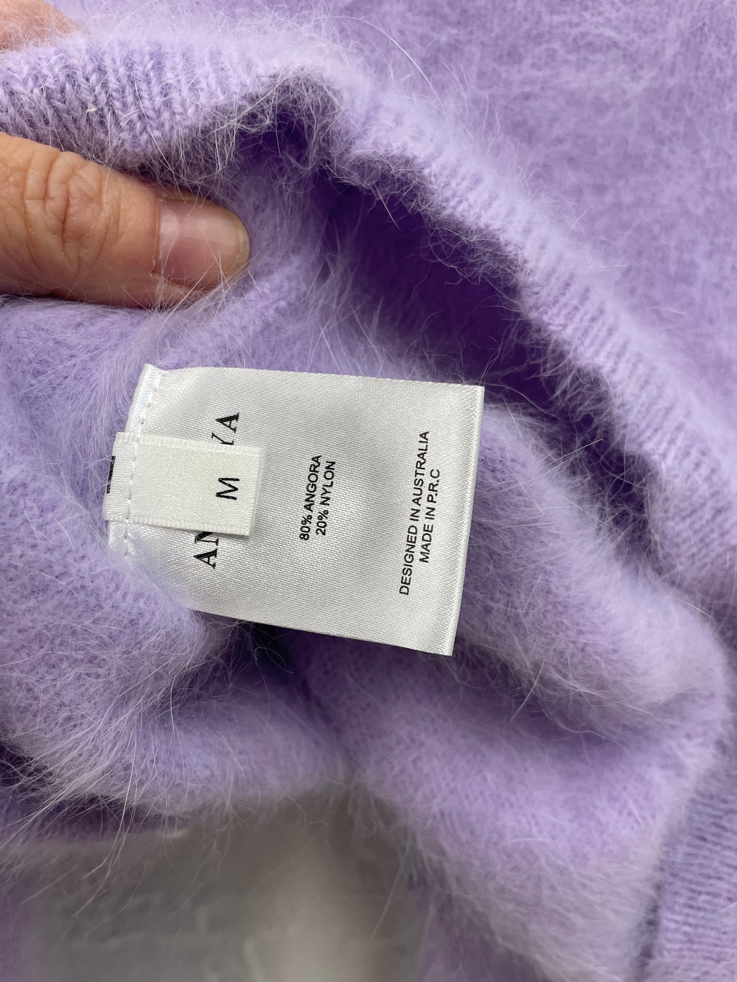 Antalya angora lilac cropped knit Sz M