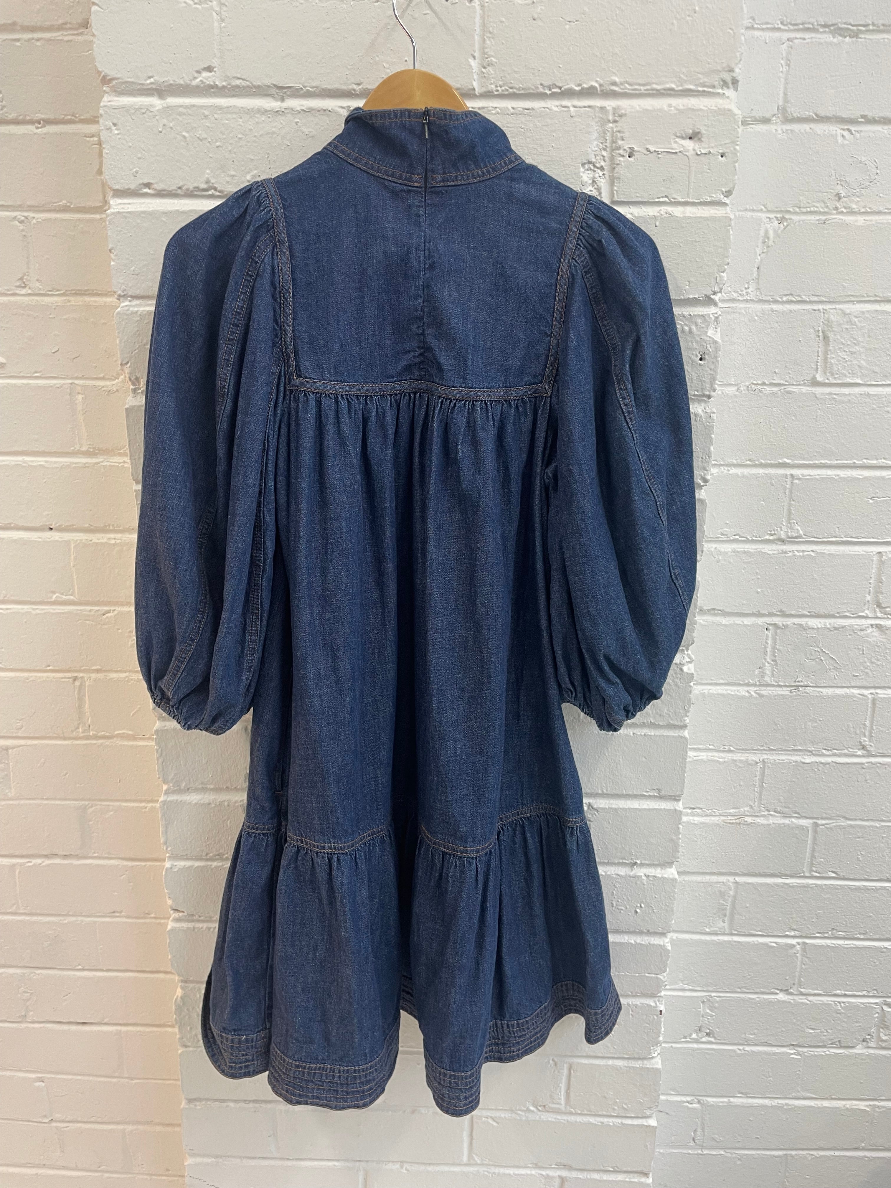Zimmermann blue denim mini smock dress sz 0 – Elliepreloved