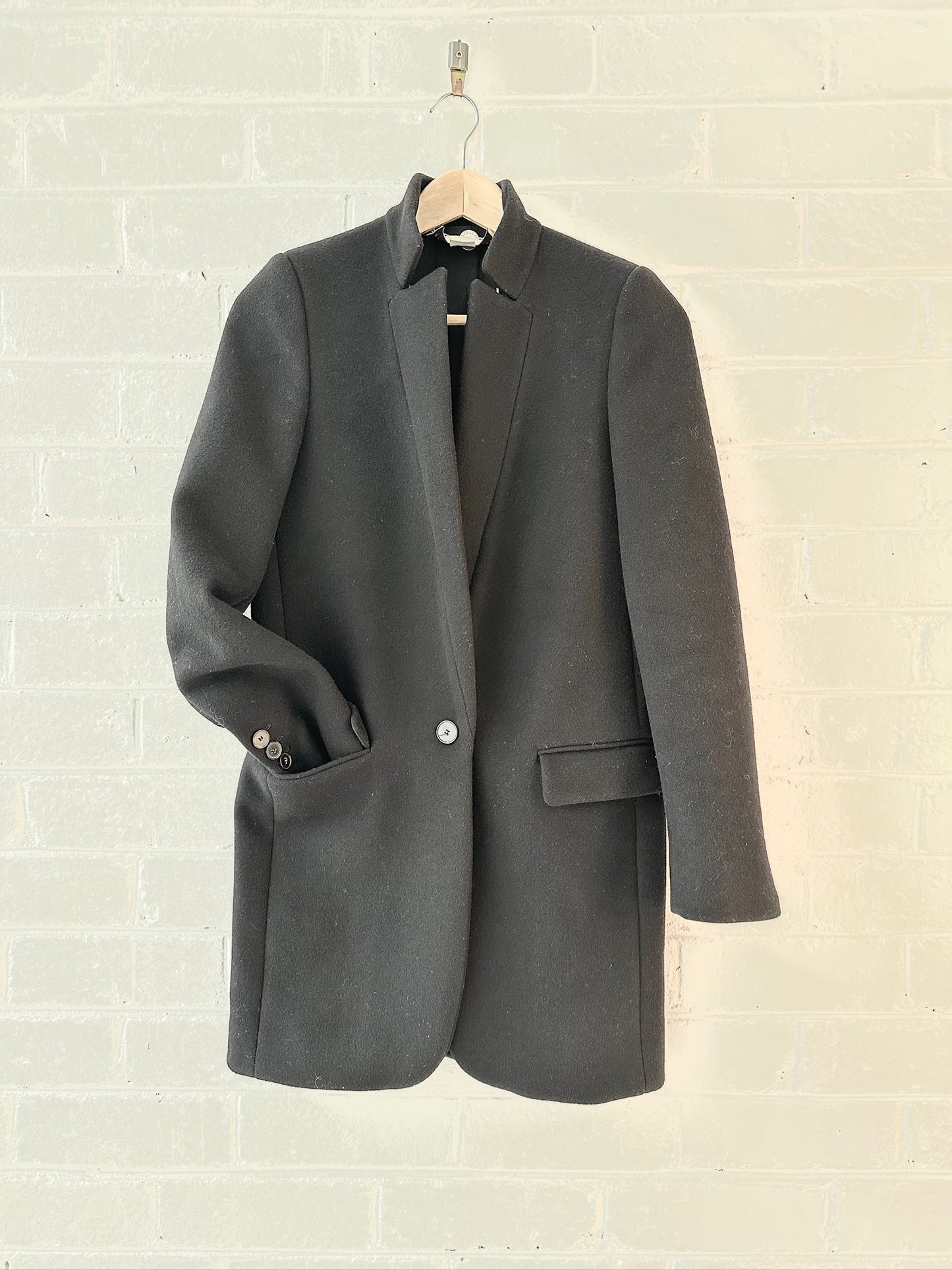 Stella McCartney black wool structured coat sz 36 (8-10)