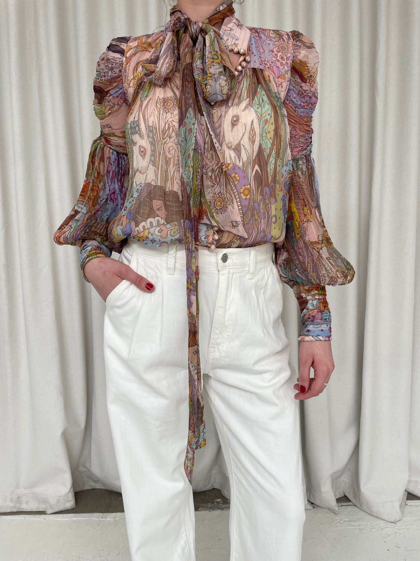 Zimmermann lurex blouse Sz 0 or best 6-8