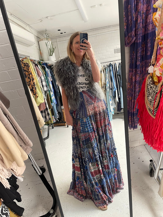 Camilla long voile tiered boho maxi skirt or dress