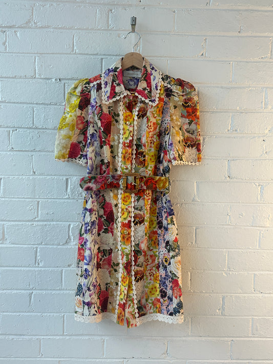 Zimmermann Wonderland Floral Shirt Dress Size 0