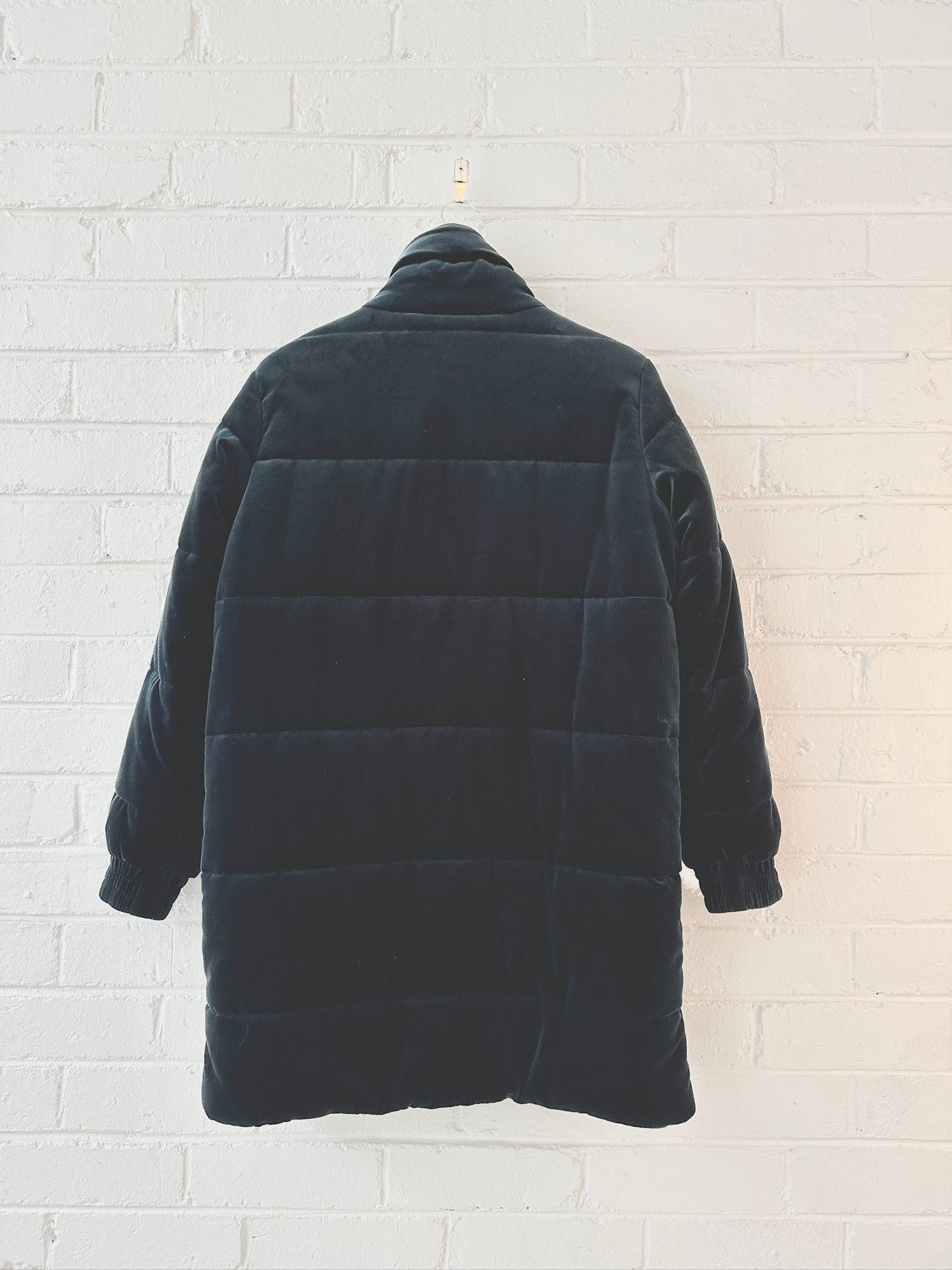 Second Female coat dark green velvet puffer coat M