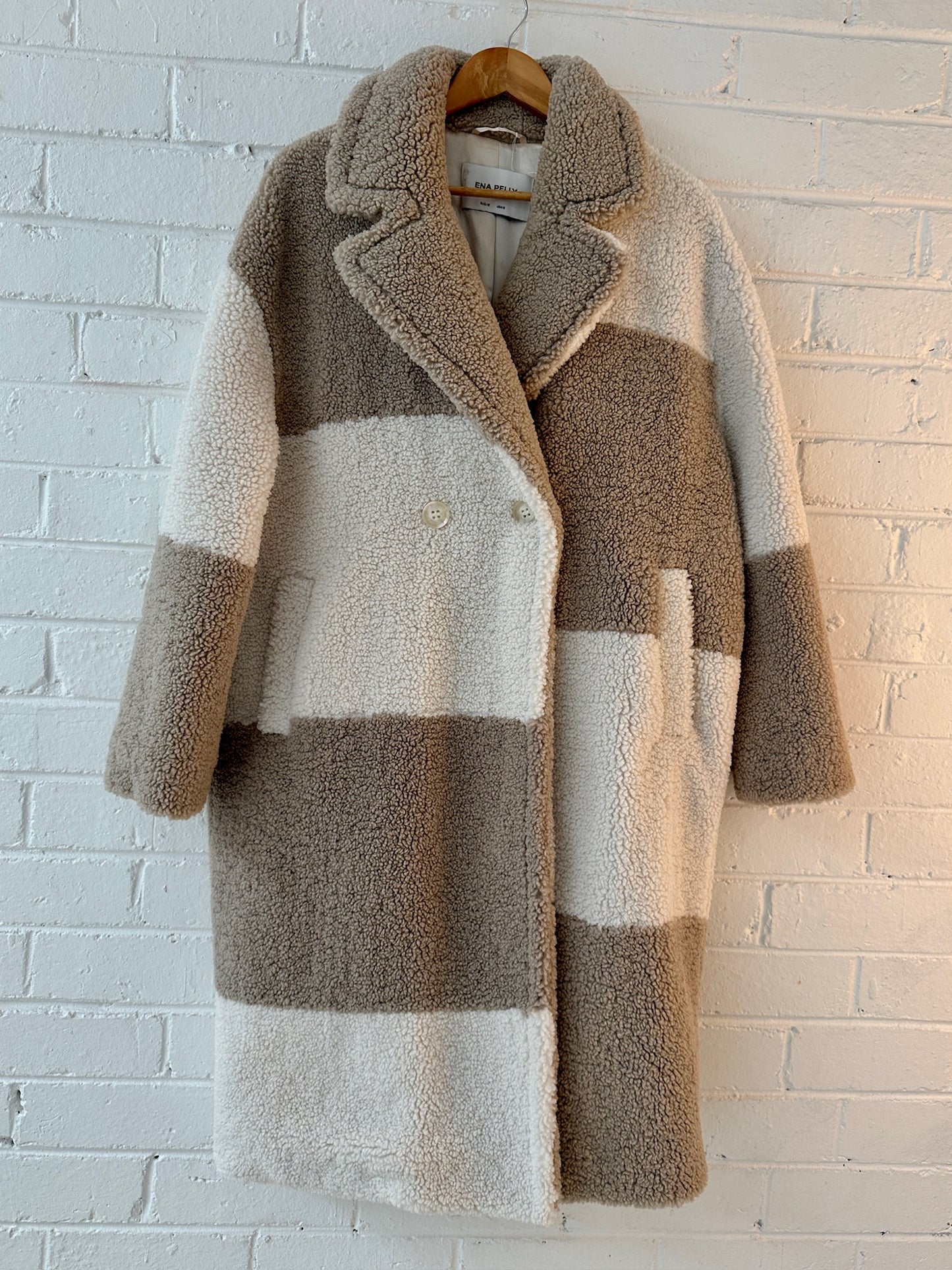Ena Pelly Teddy coat white beige 12