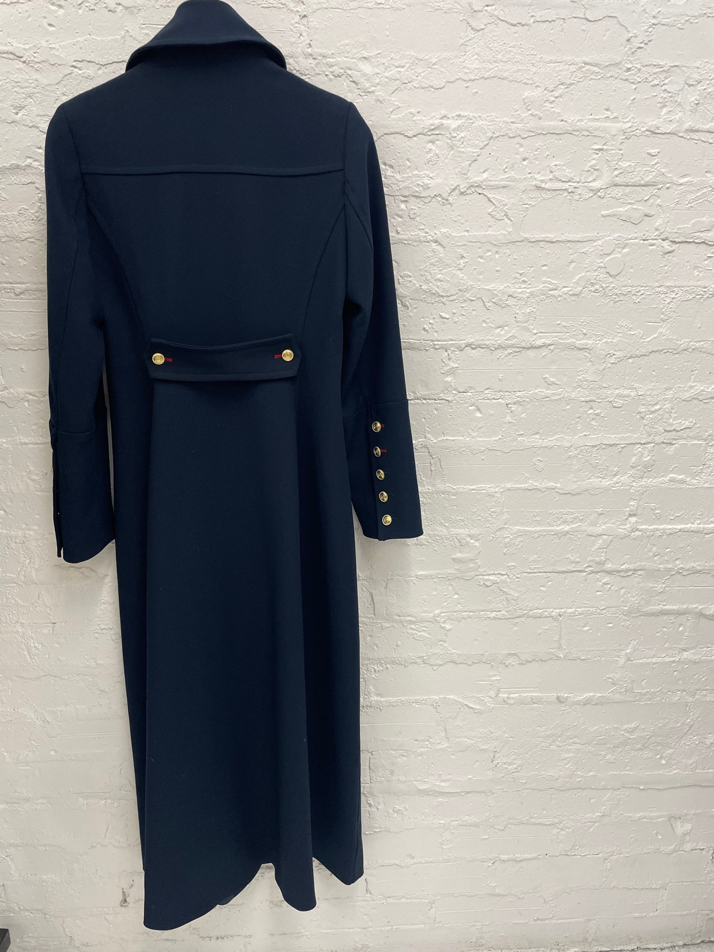 Karen Millen navy stretch military maxi coat sz UK 6 (6-8) new with tags