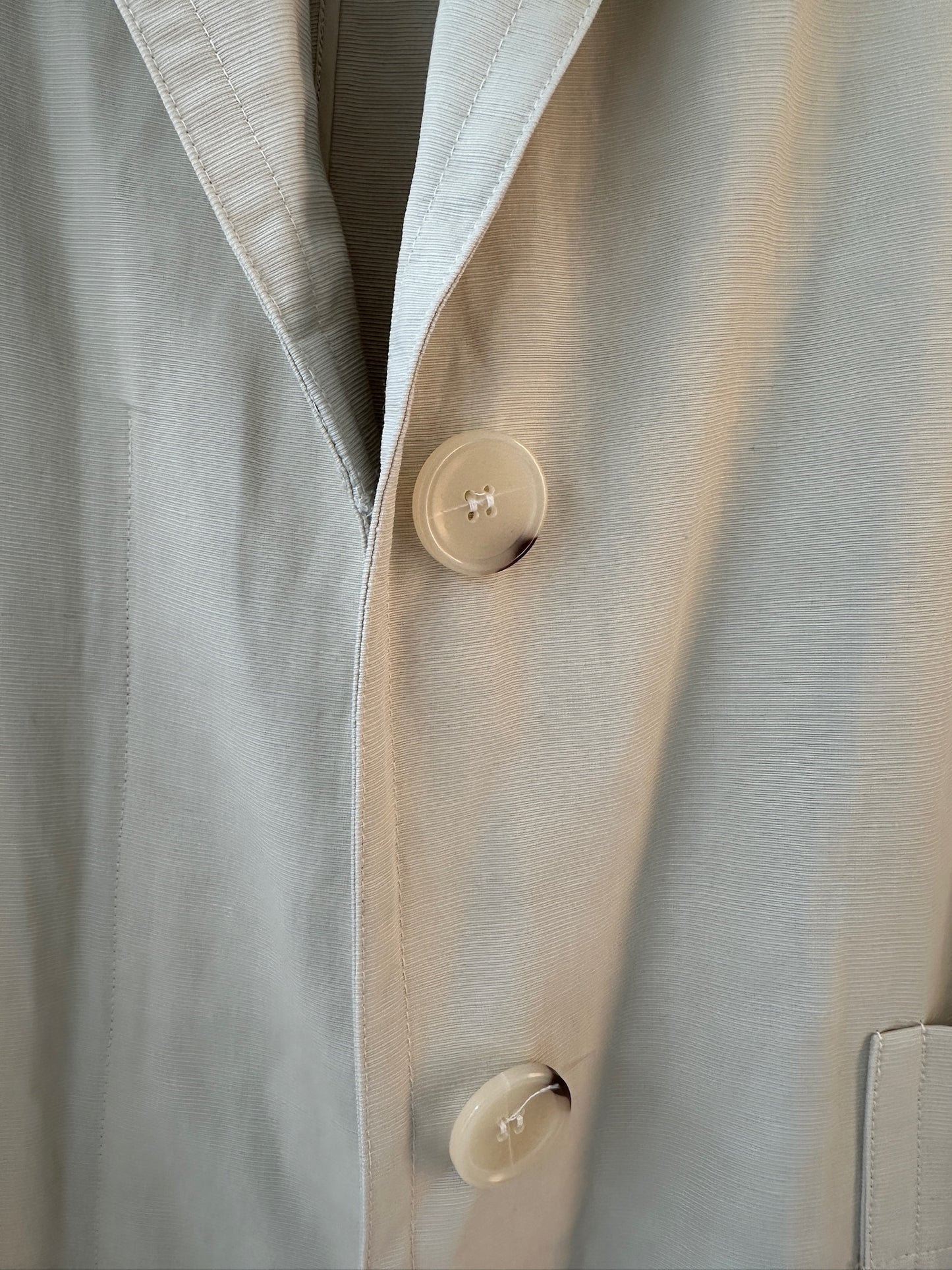 Laurence Bras drill fabric trench in oatmeal Sz 2