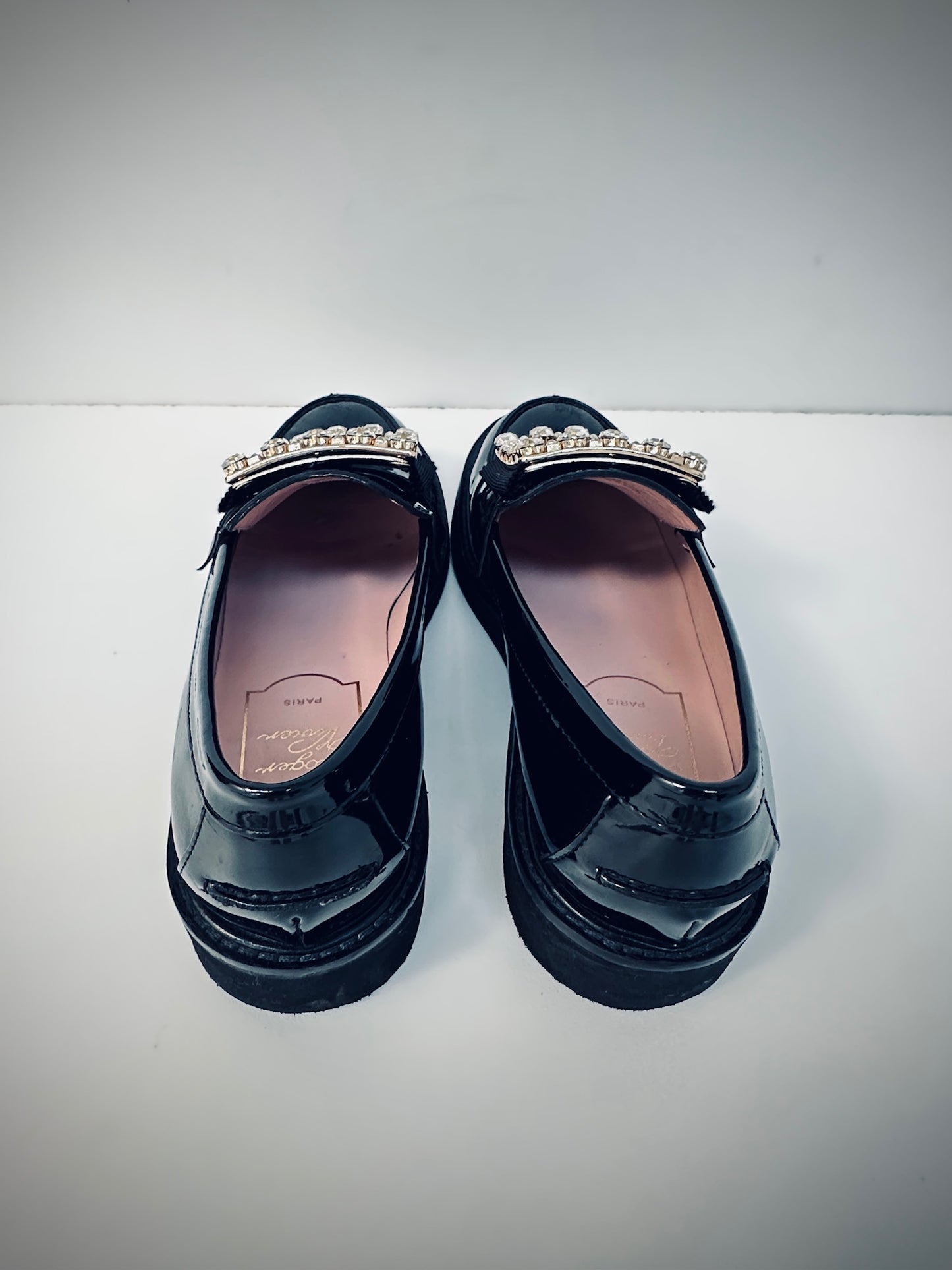 Roger Vivier ‘Viv Ranger patent black loafers 38