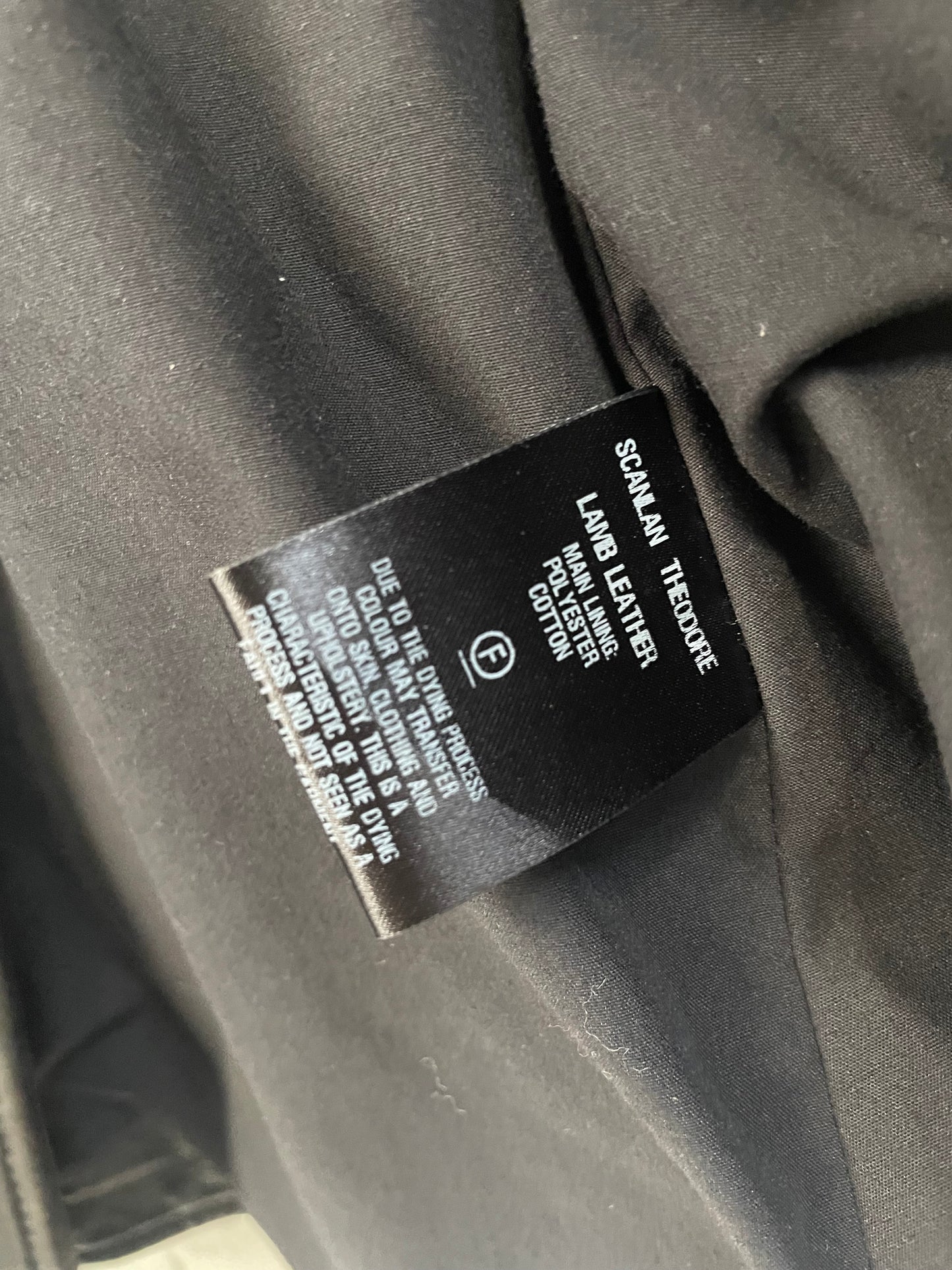 Scanlan Theodore lamb leather black moto jacket Sz ML