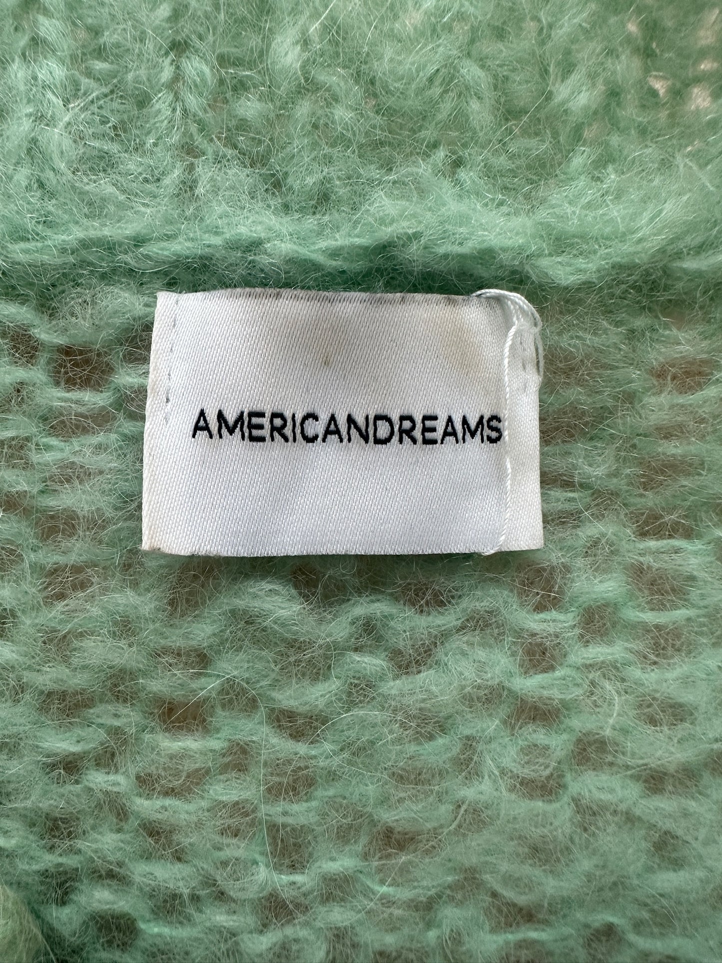 American Dreams alpaca wool blend knit jumper in mint One size