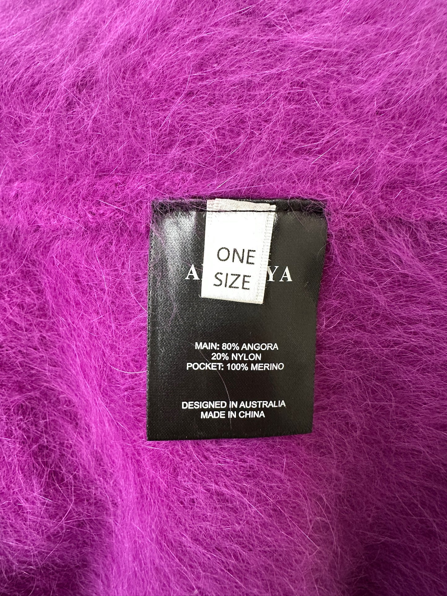 Antalya bright purple angora long cardigan one size