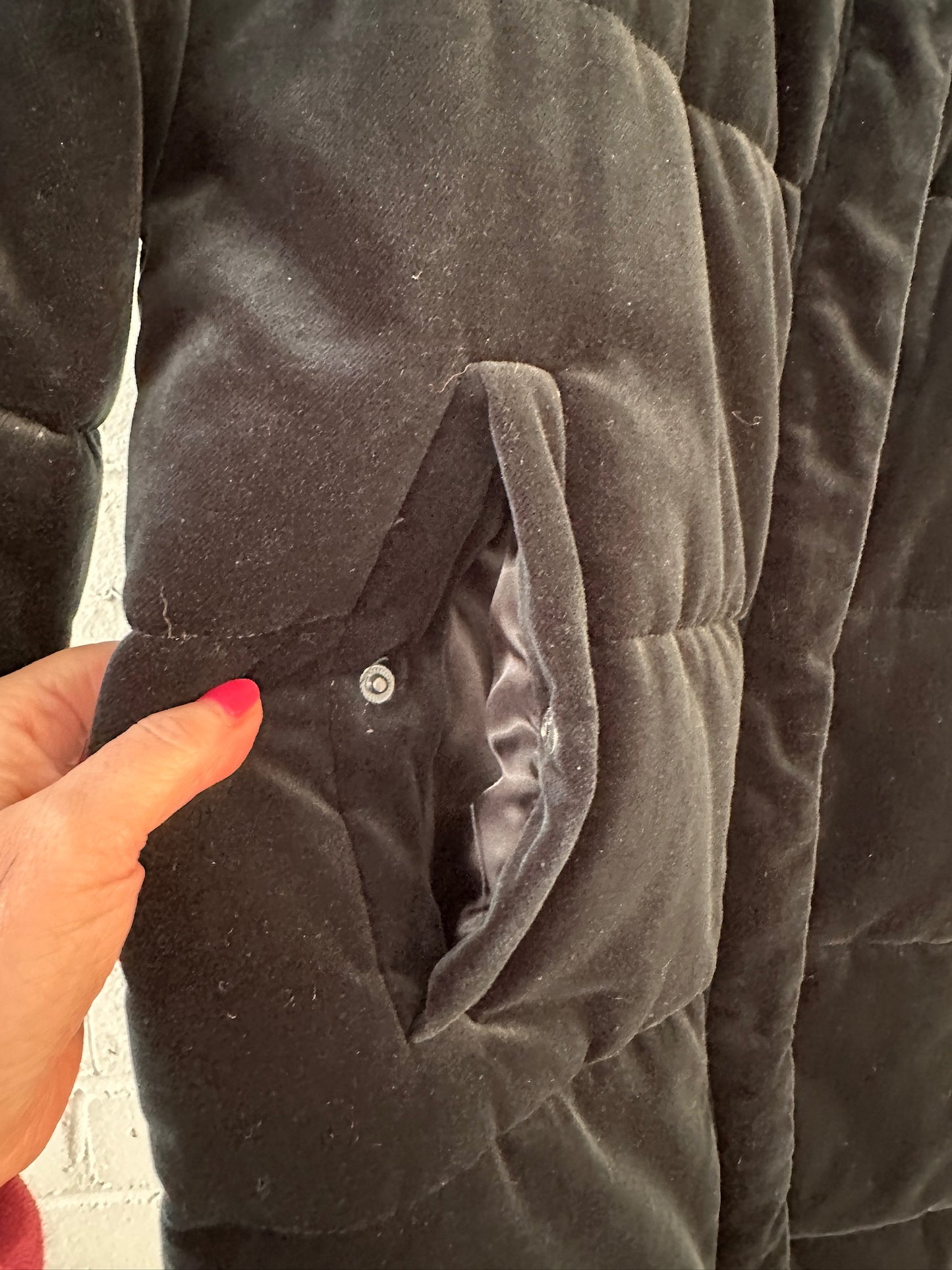 Second Female coat dark green velvet puffer coat M