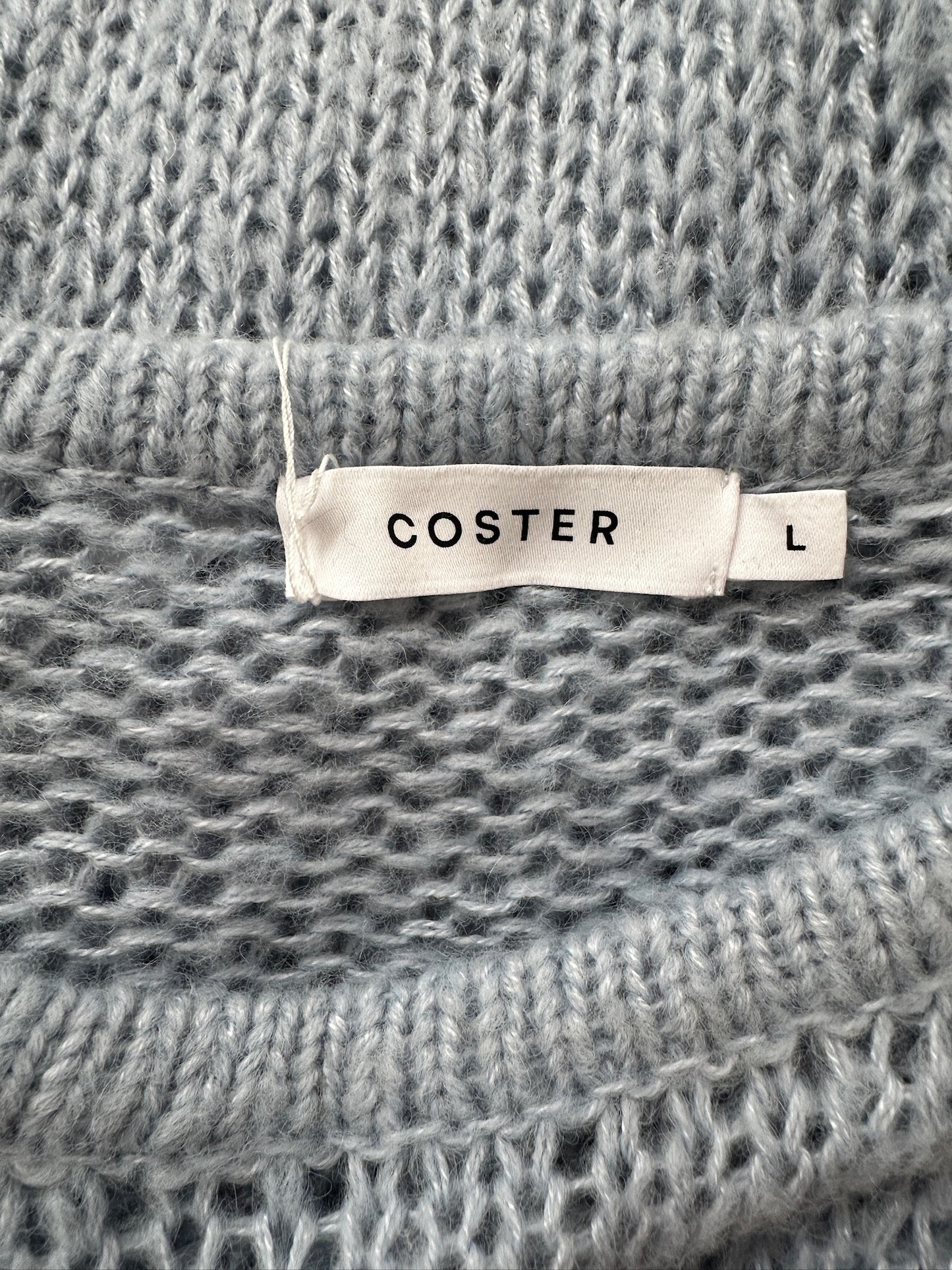 COSTER Copenhagen alpaca blend blue knit sweater sz L