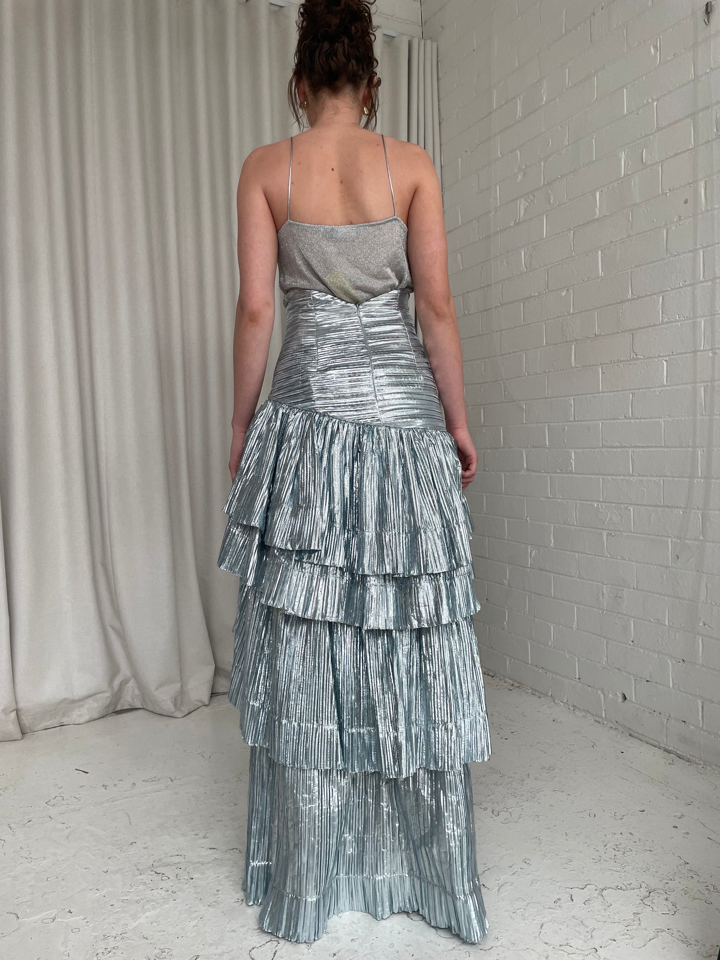 Future Female metallic pleat maxi skirt by Alice McCall Sz 8 NWT