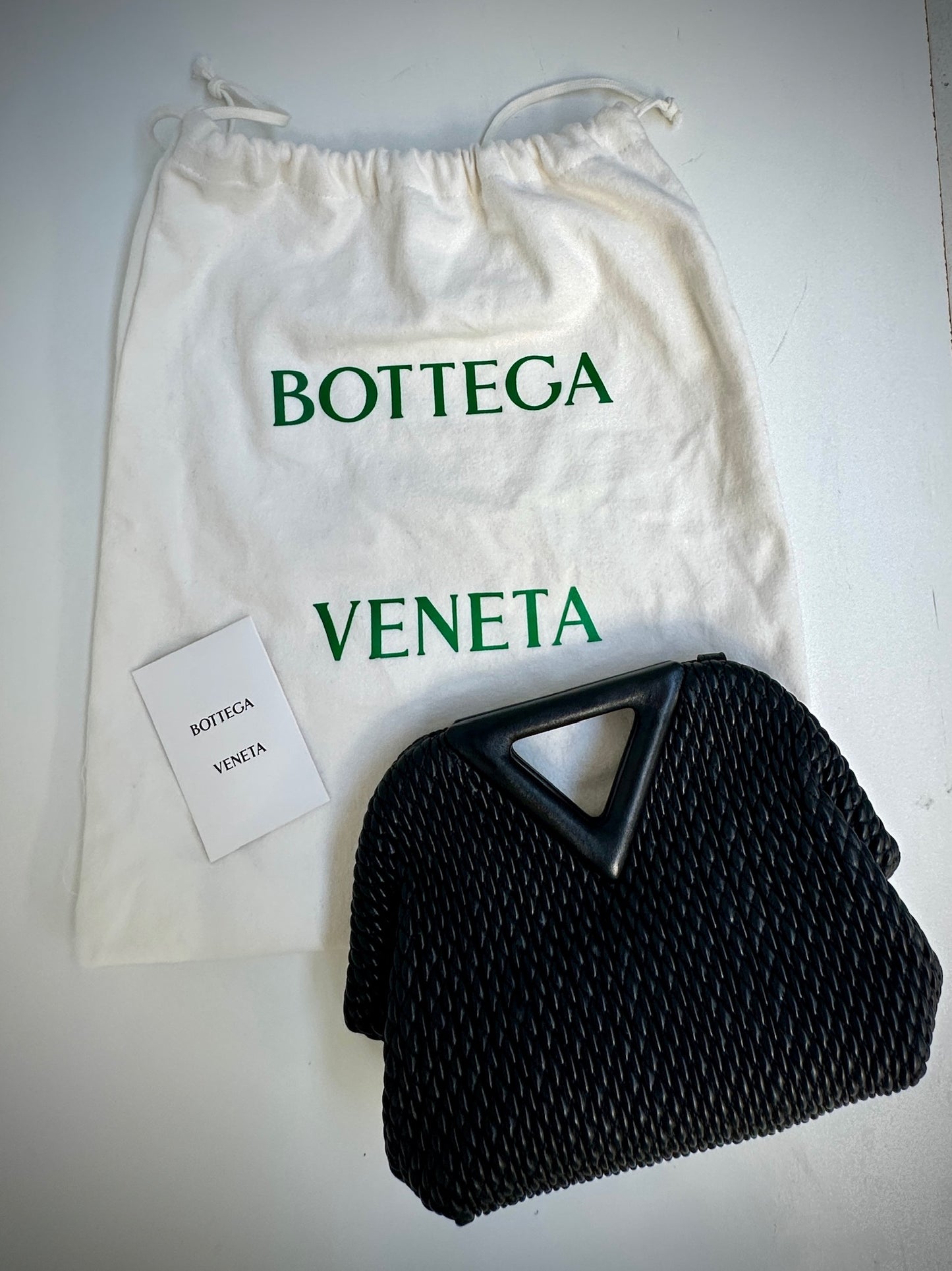 Bottega Veneta black Intrecciato point purse
