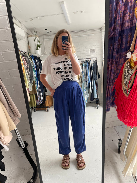 Me+Em blue viscose pants size 10