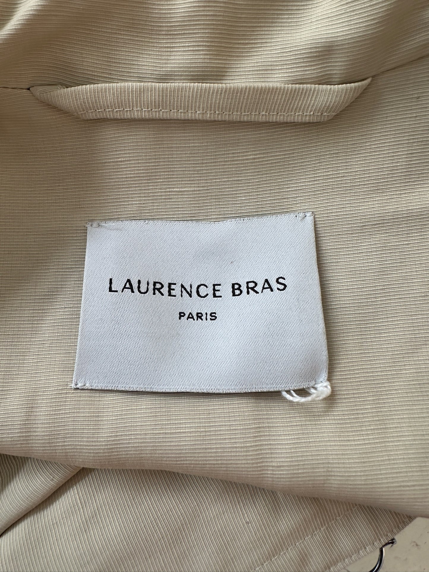 Laurence Bras drill fabric trench in oatmeal Sz 2