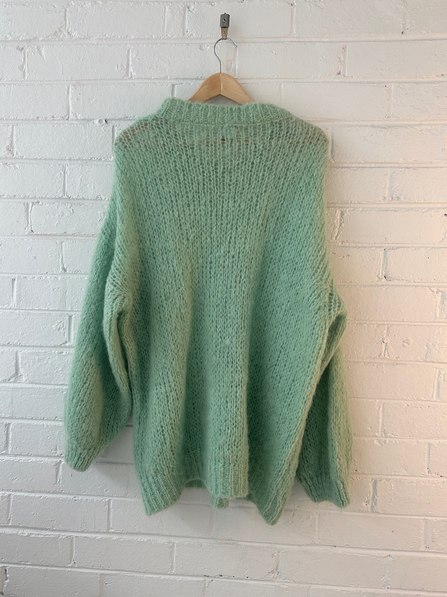 American Dreams alpaca wool blend knit jumper in mint One size
