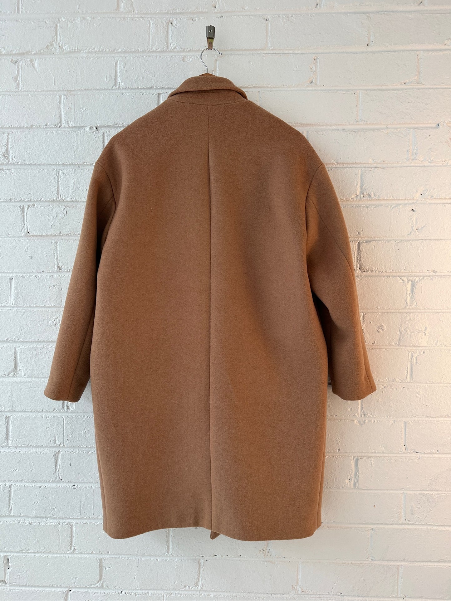 Ena Pelly wool blend tan mid length coat 8